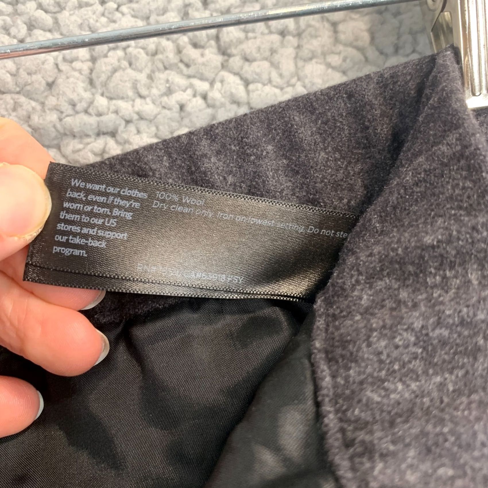 Eileen Fisher Eileen Fisher Black 100% Wool Elastic Waist Crop Wide-Leg Pants w/Pockets-Size L Womens Size 36" / US 14 / IT 50 - 4 Thumbnail