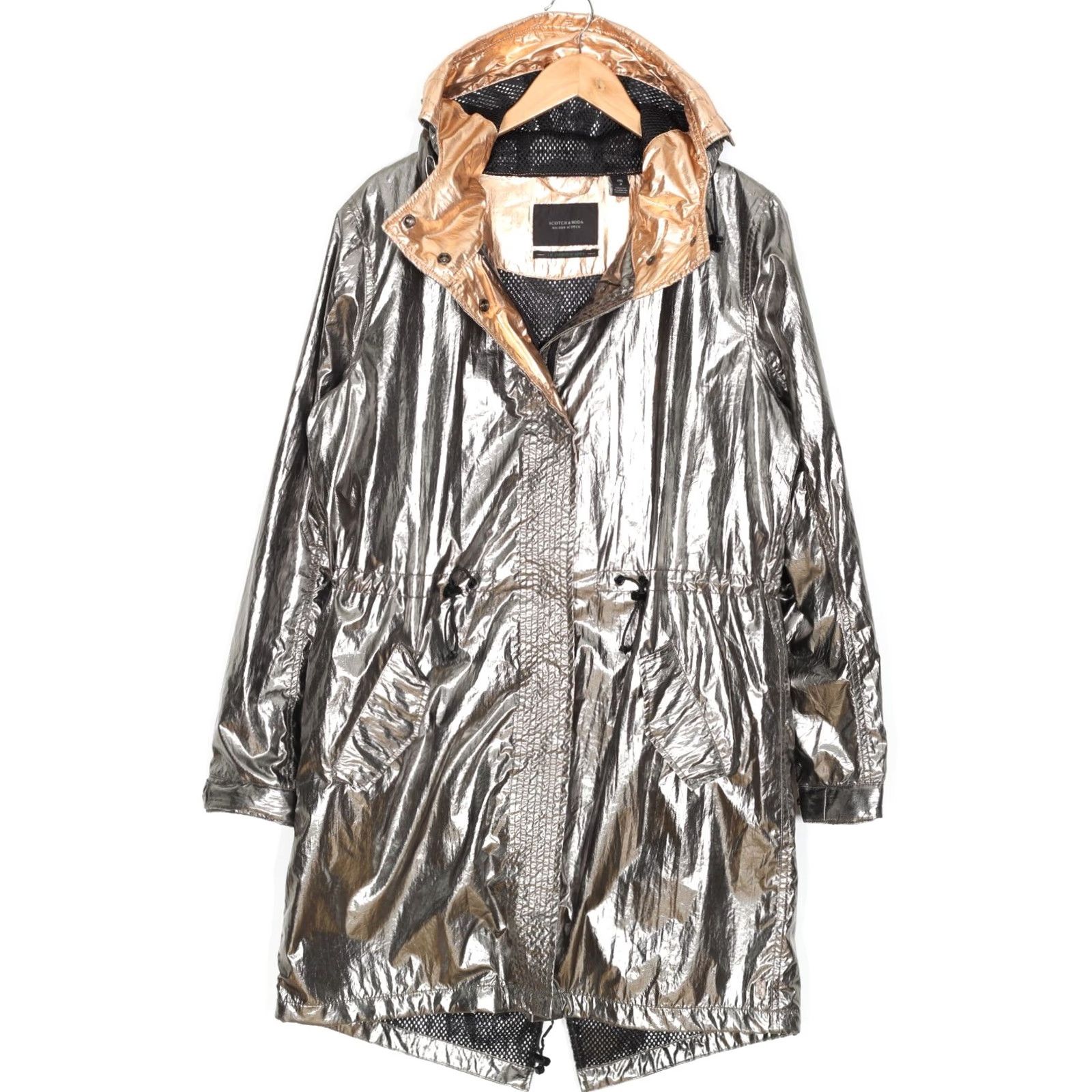 Maison Scotch MAISON SCOTCH SCOTCH & SODA Shiny Hooded Parka Jacket Women 3 MJ5723 Green Regular Long Sleeve Zip Adult Women Size XS / US 0-2 / IT 36-38 - 2 Thumbnail