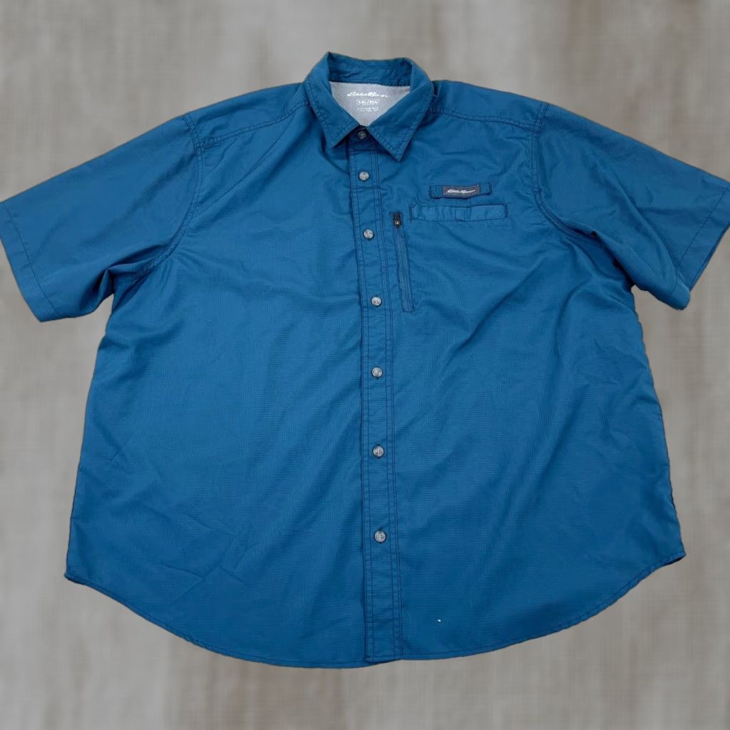 Eddie Bauer Eddie Bauer Shirt Men XXL Blue Button Up Camp Outdoors Performance Vented Aqua Size US XXL / EU 58 / 5 - 1 Thumbnail