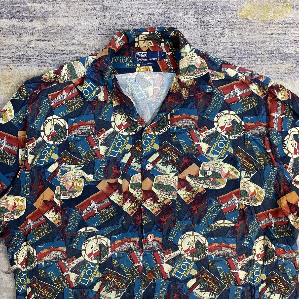 Polo Ralph Lauren × Vintage vintage 90s Polo ralph lauren overprint rayon shirt Size US XL / EU 56 / 4 - 4 Thumbnail