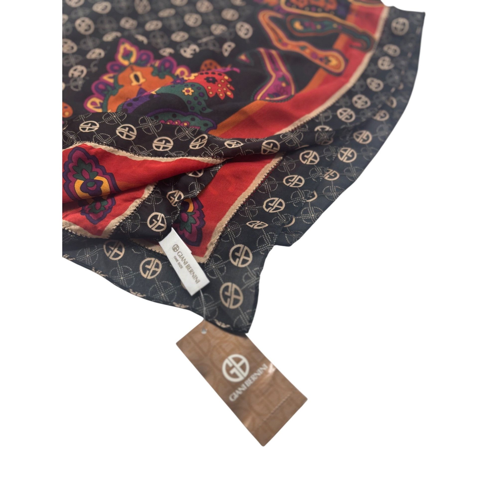 Giani Bernini Giani Bernini Logo Paisley Border Printed Scarf, Black-multi Size ONE SIZE - 8 Thumbnail