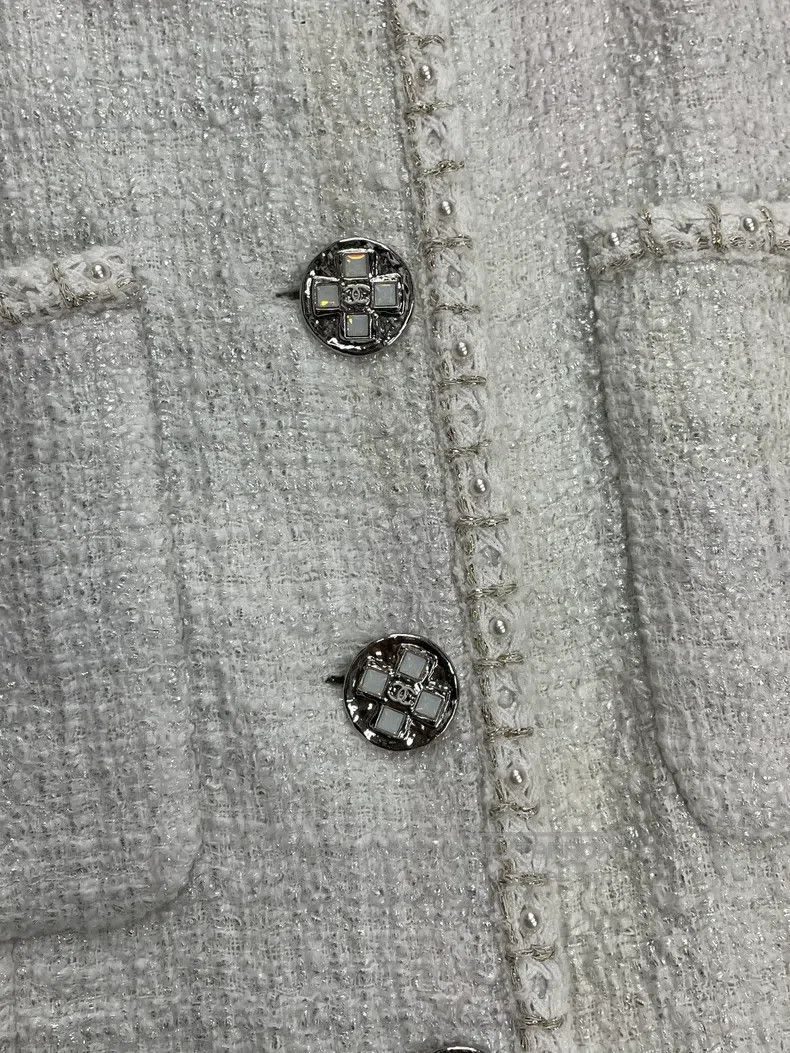 Chanel Chanel 23S white woven jacket Size XS / US 0-2 / IT 36-38 - 2 Thumbnail