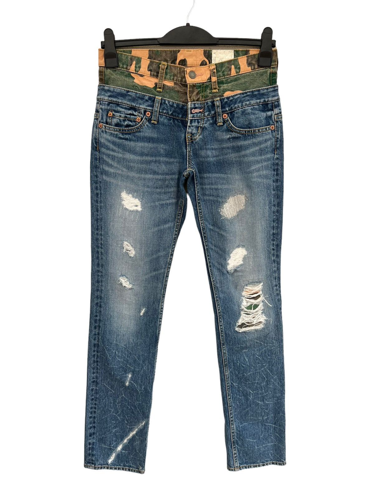 Vintage Antgauge Japan Double Waist Rips Distressed Denim Size US 29 - 6 Thumbnail