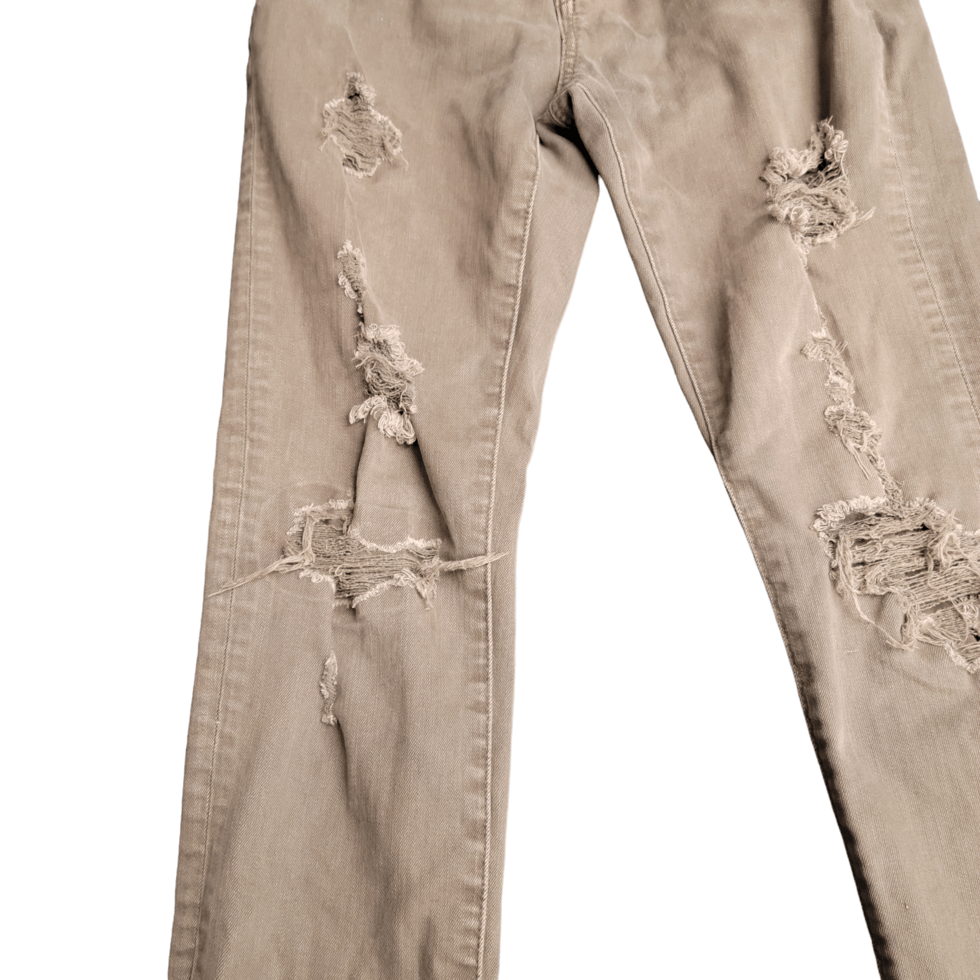American Eagle Outfitters American Eagle Athletic Skinny Ripped Torn Khaki Jeans Size 28" / US 6 / IT 42 - 4 Thumbnail