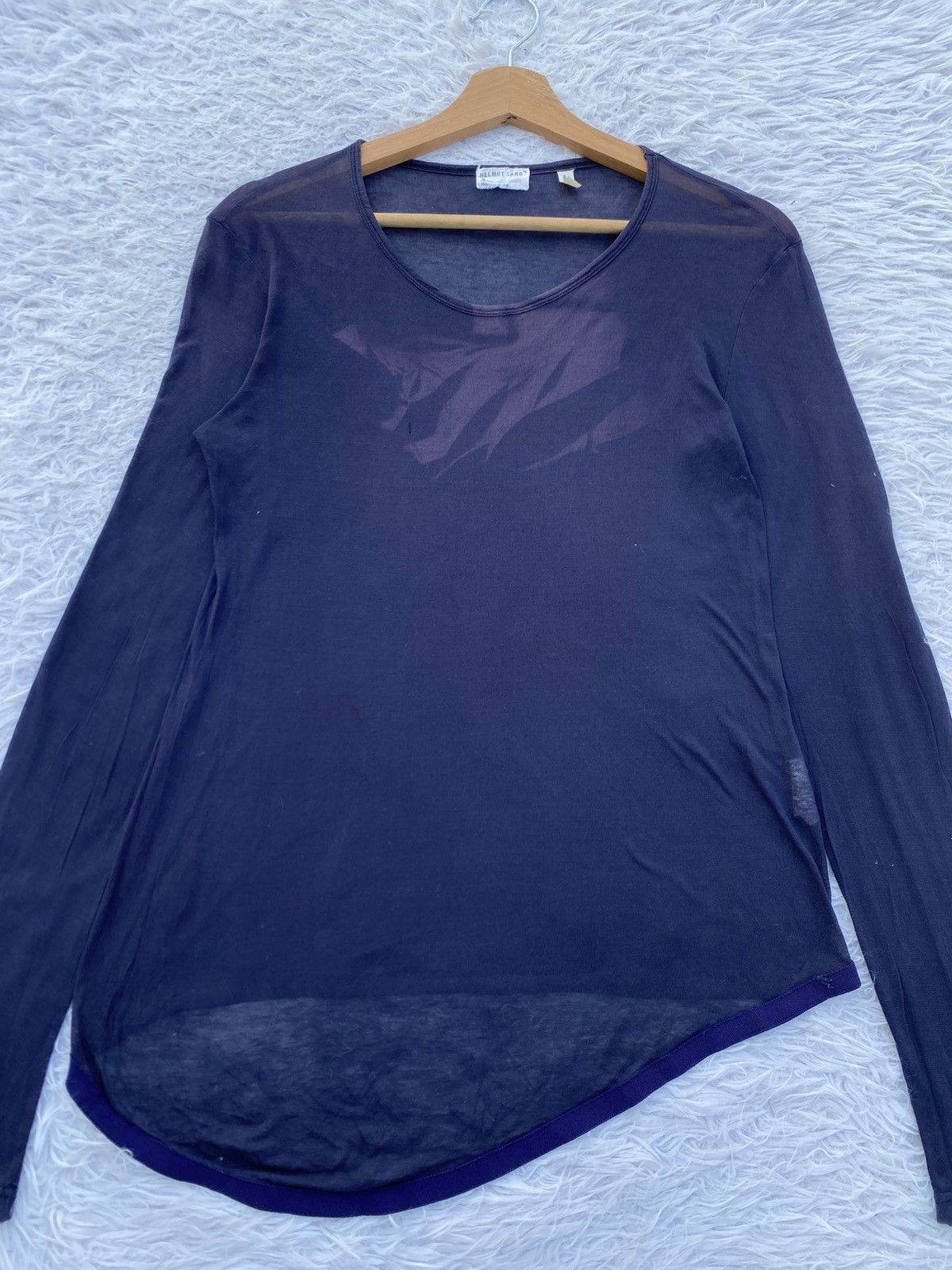 Helmut Lang Rare Vintage Helmut Lang Produced 1998 V mesh Longsleeve Top Size S / US 4 / IT 40 - 7 Thumbnail