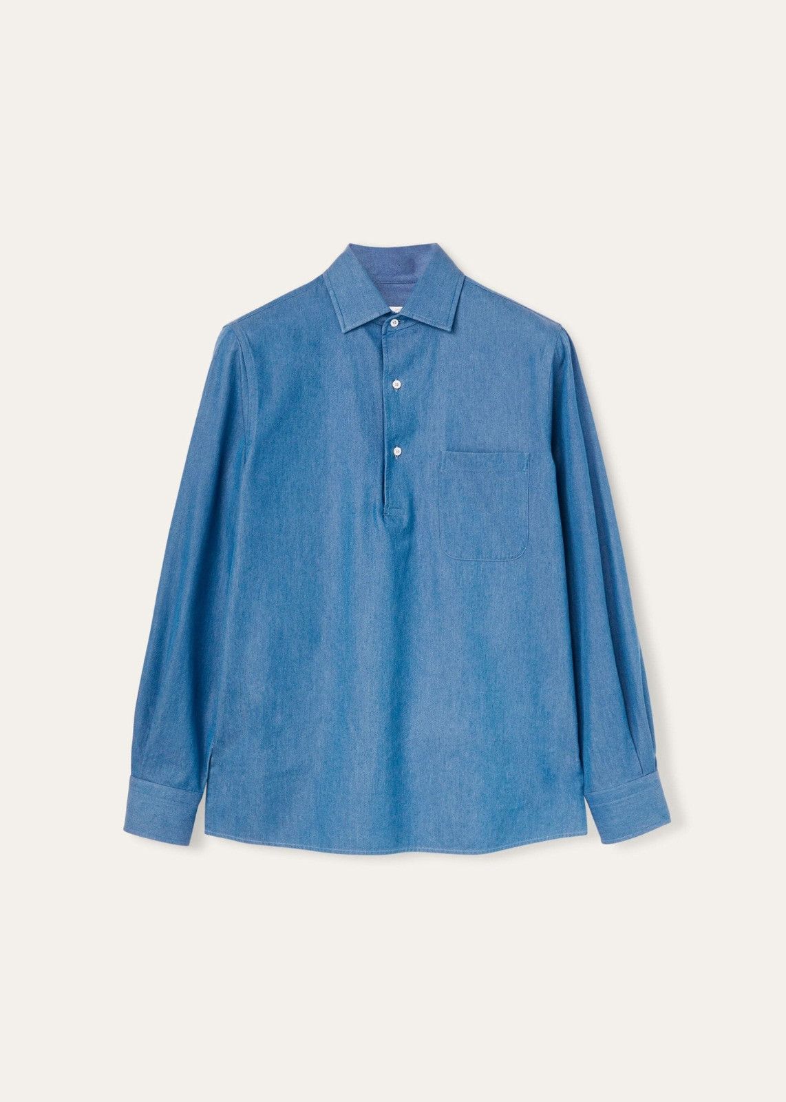 Loro Piana o1srvl11e0325 FAO0318 Denim Shirt in Blue Size US L / EU 52-54 / 3 - 1 Thumbnail