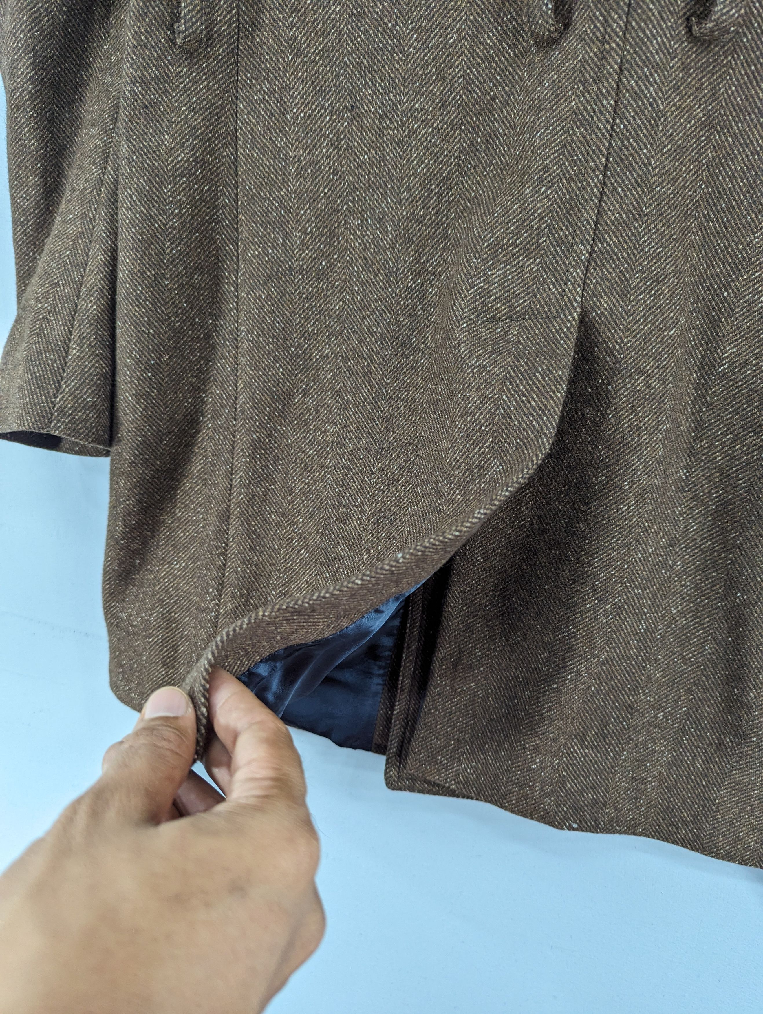 DAVID NAMAN David Naman Herringbone Wool Double Breasted Coat Jacket Size US M / EU 48-50 / 2 - 14 Thumbnail