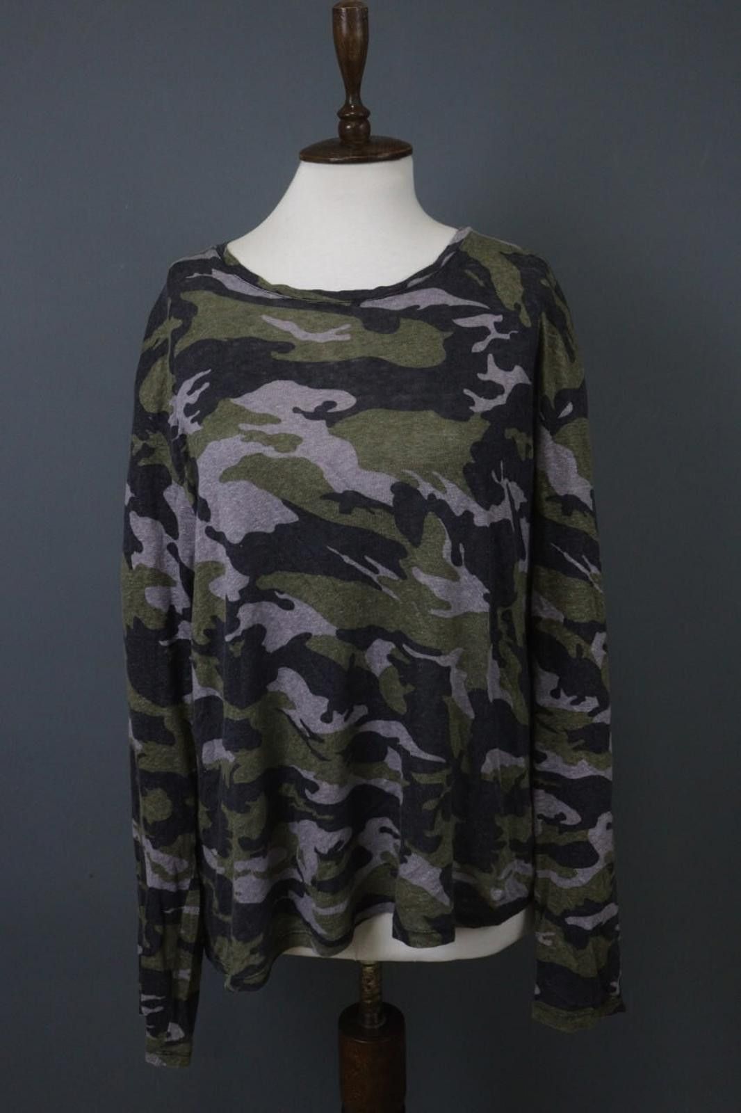 Zadig & Voltaire Zadig & Voltaire Multicolor Camo Linen Blouse Top Size XL Size XL / US 12-14 / IT 48-50 - 1 Thumbnail