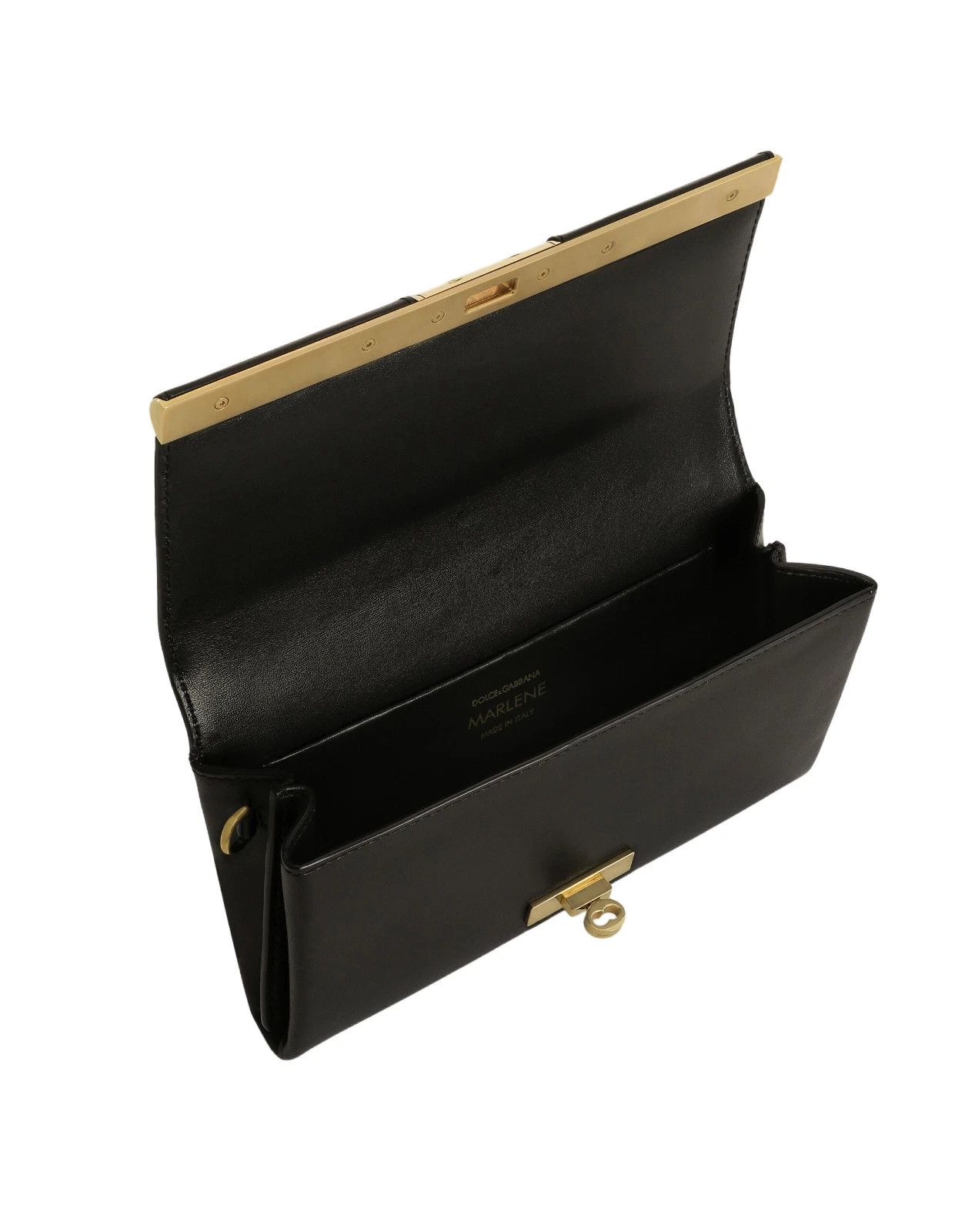 Dolce & Gabbana DOLCE&GABBANA Marlene Black Leather Shoulder Bag Size ONE SIZE - 4 Thumbnail