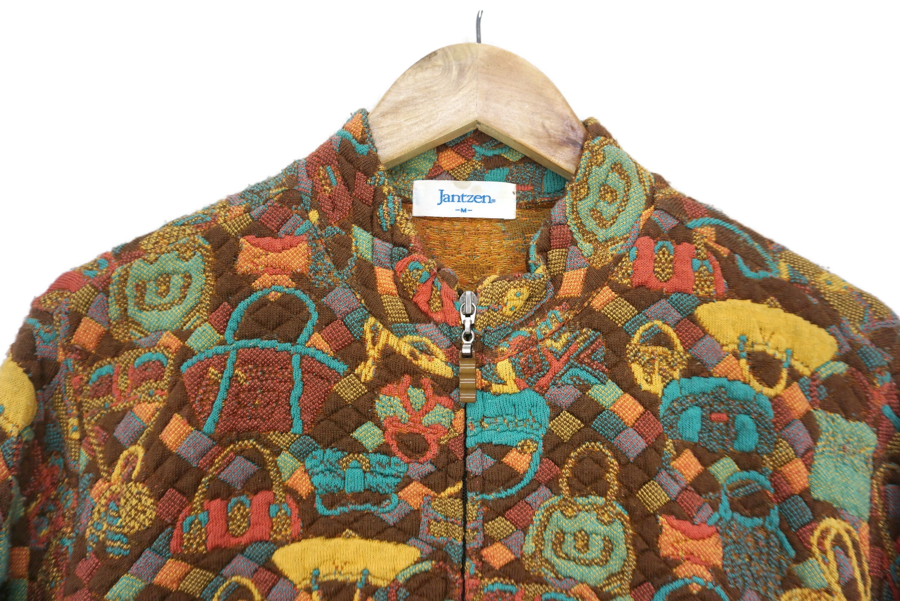 Jantzen Vintage Handbags Jacquard Golf Sweater Jacket Japan Size US M / EU 48-50 / 2 - 3 Thumbnail