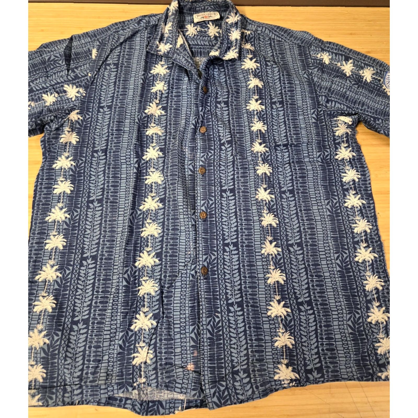 Vintage Pacific Legend Shirt Mens XL Blue Hawaiian Palm Tree Aloha Made in Hawaii USA Size US XL / EU 56 / 4 - 3 Thumbnail