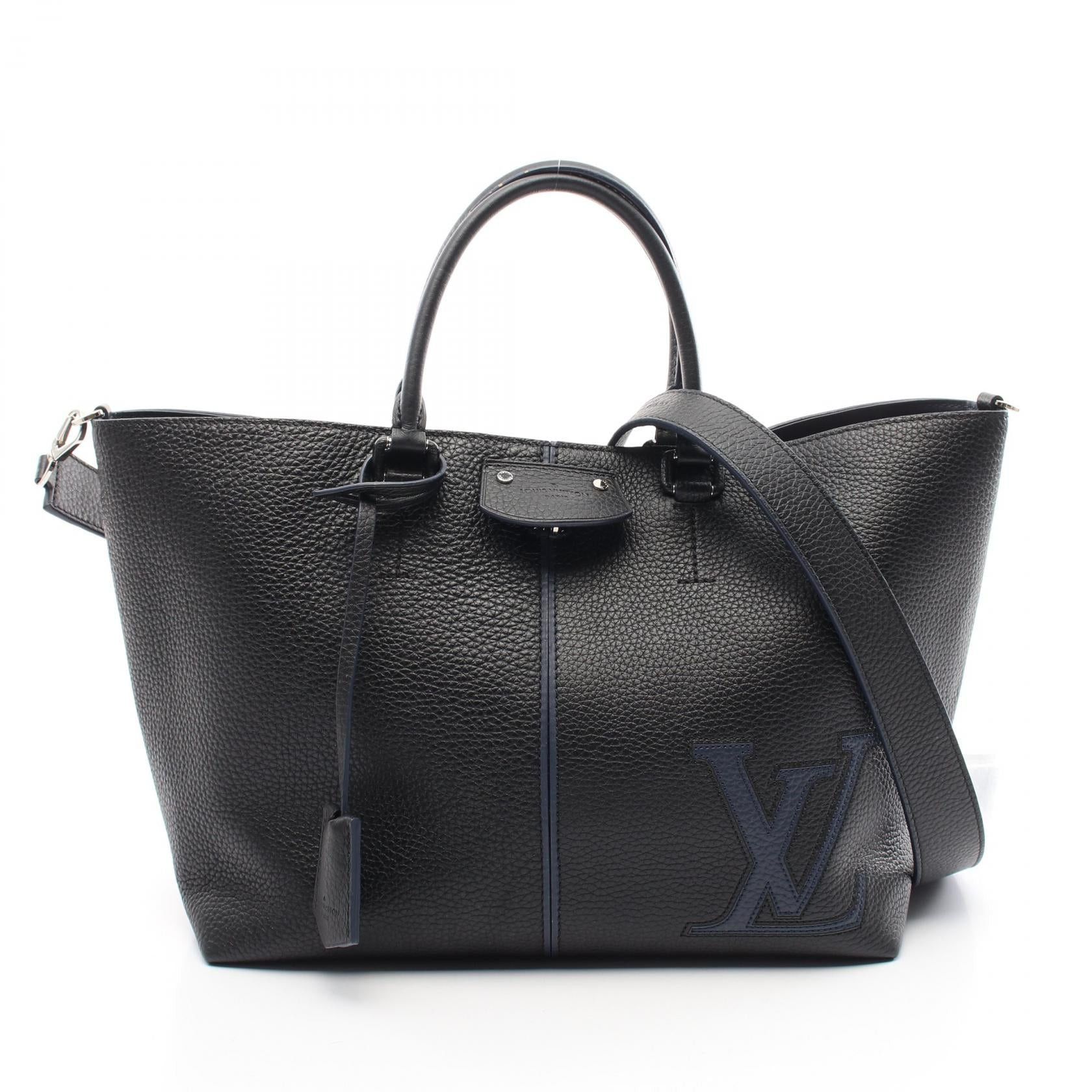 Louis Vuitton Louis Vuitton Pernel Taurillon Noir Handbag Leather Black Navy Size ONE SIZE - 1 Thumbnail