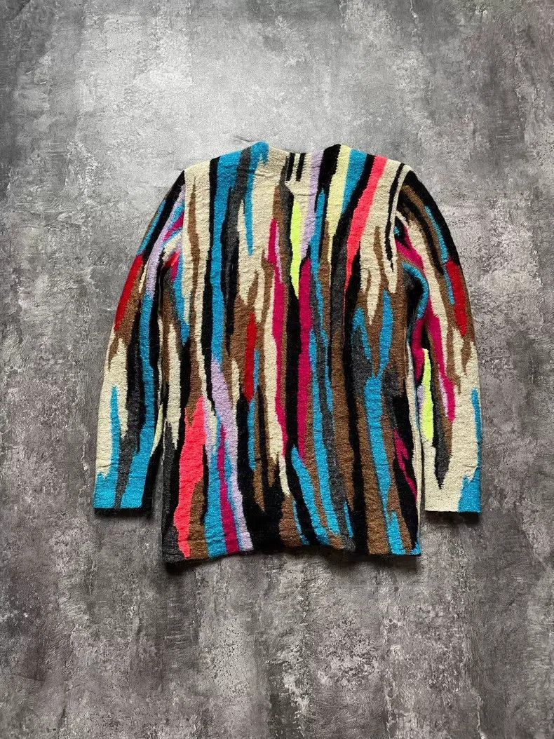 Saint Laurent Paris Saint Laurent Paris Rainbow Color Block Mohair Open Cardig Size US XS / EU 42 / 0 - 6 Thumbnail