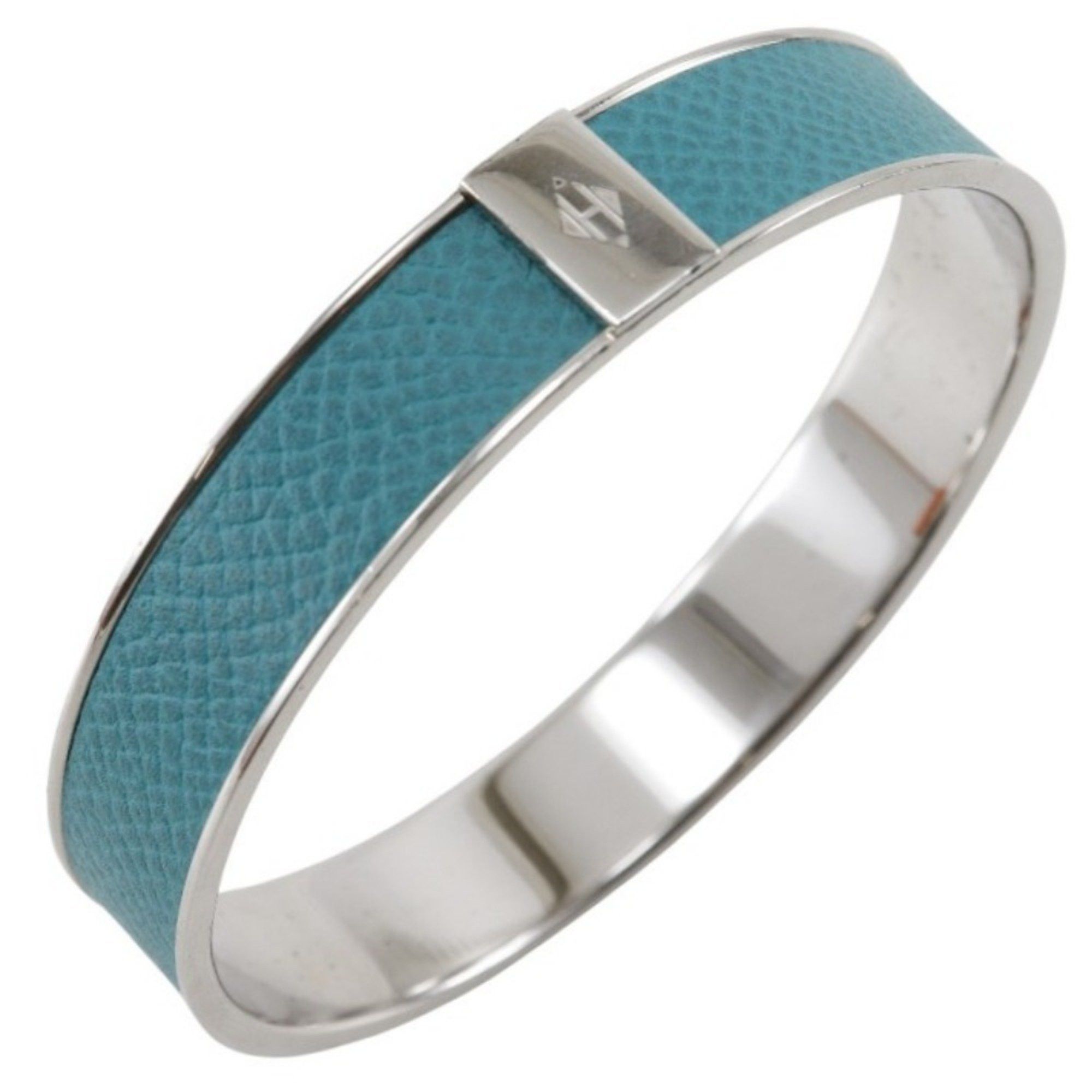 Hermes Hermes KAWAII Bangle x Veau Epsom Blue Paon Silver/Blue Approx. 27.3g Cute Women's Size ONE SIZE - 1 Thumbnail