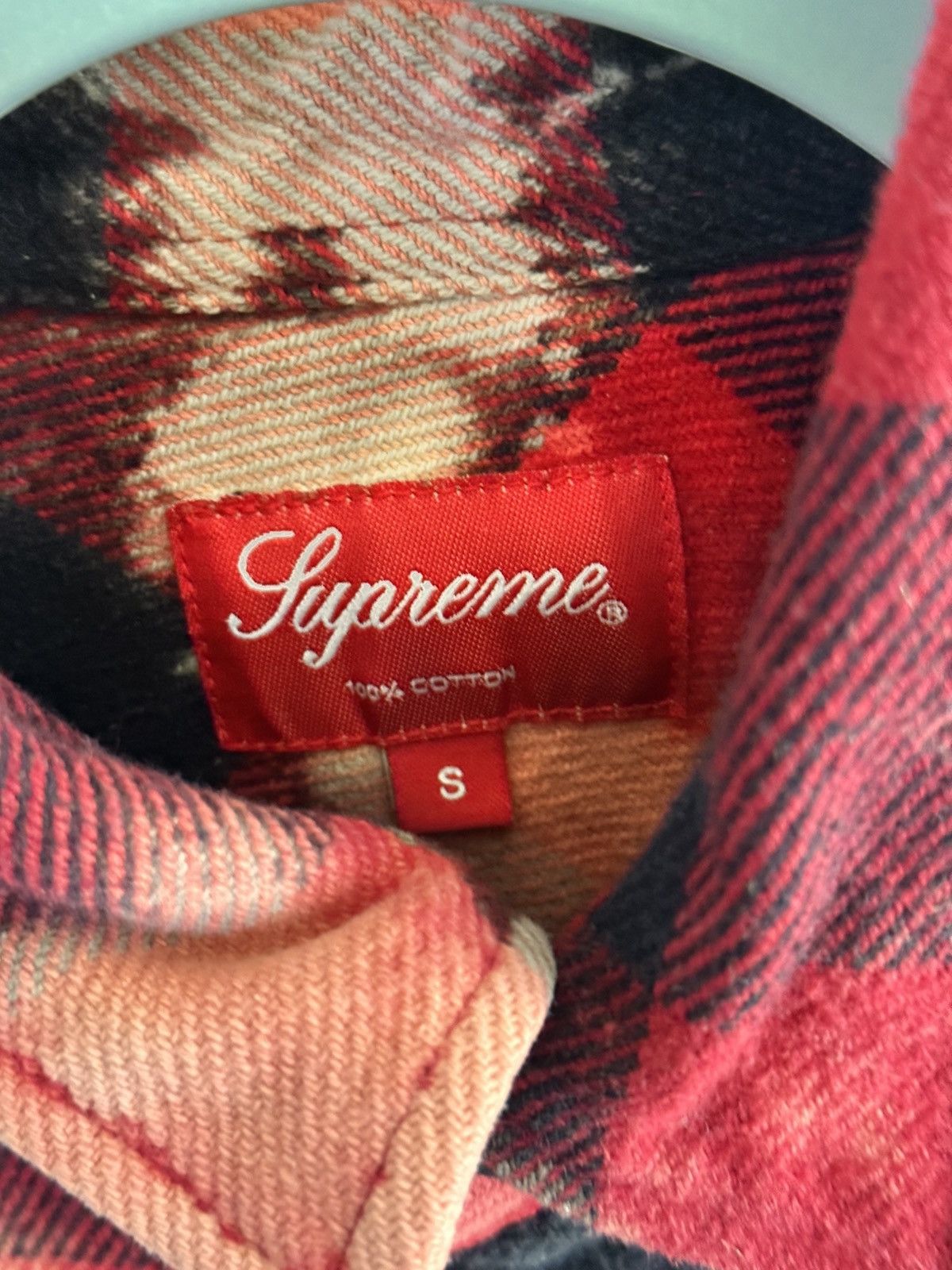 Supreme Supreme Bleached Buffalo Heavyweight Flannel Red FW13 Size US S / EU 44-46 / 1 - 3 Thumbnail