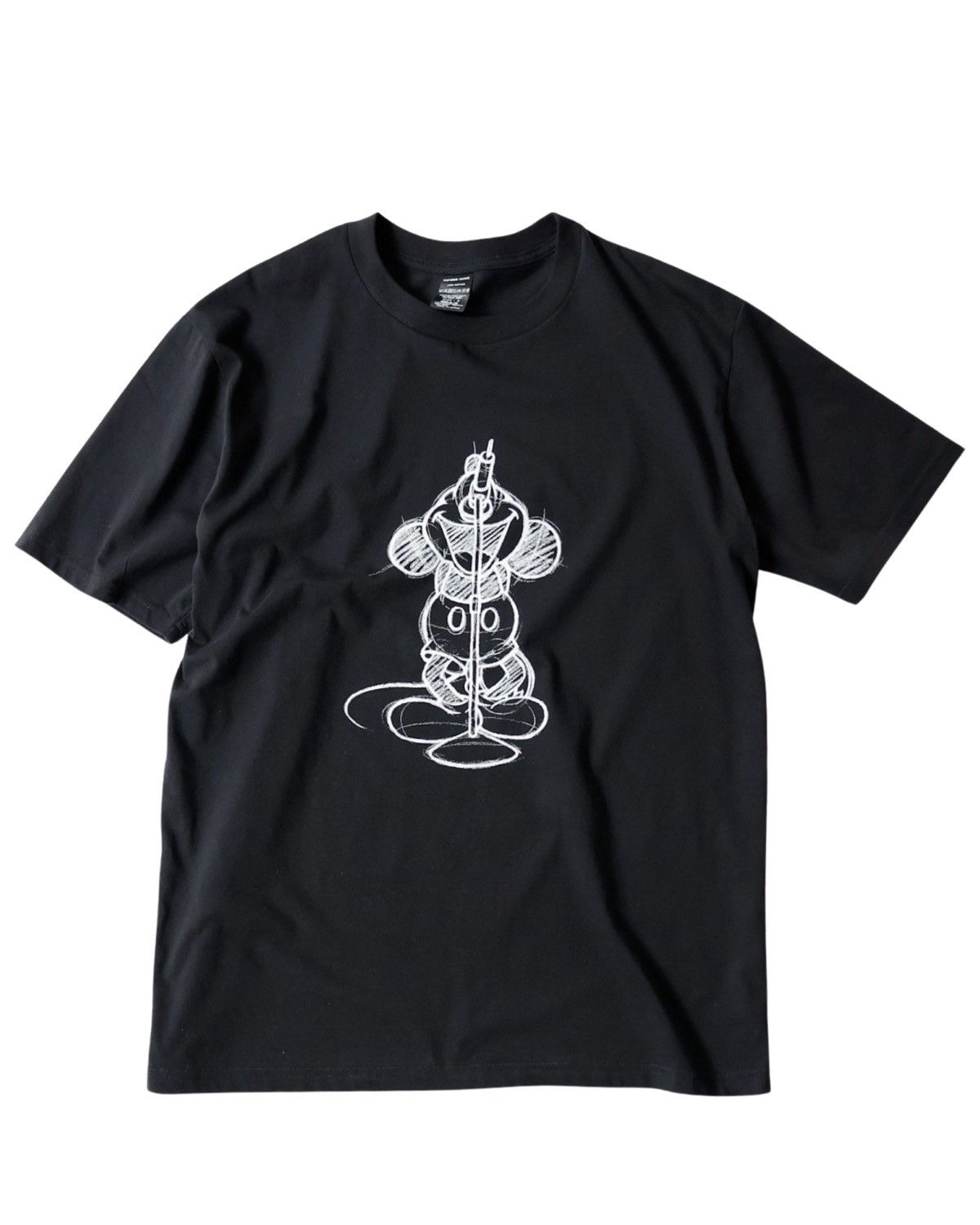 image of Number N Ine Number (N)Ine Mickey Drawing Black Tee Size 4, Men's