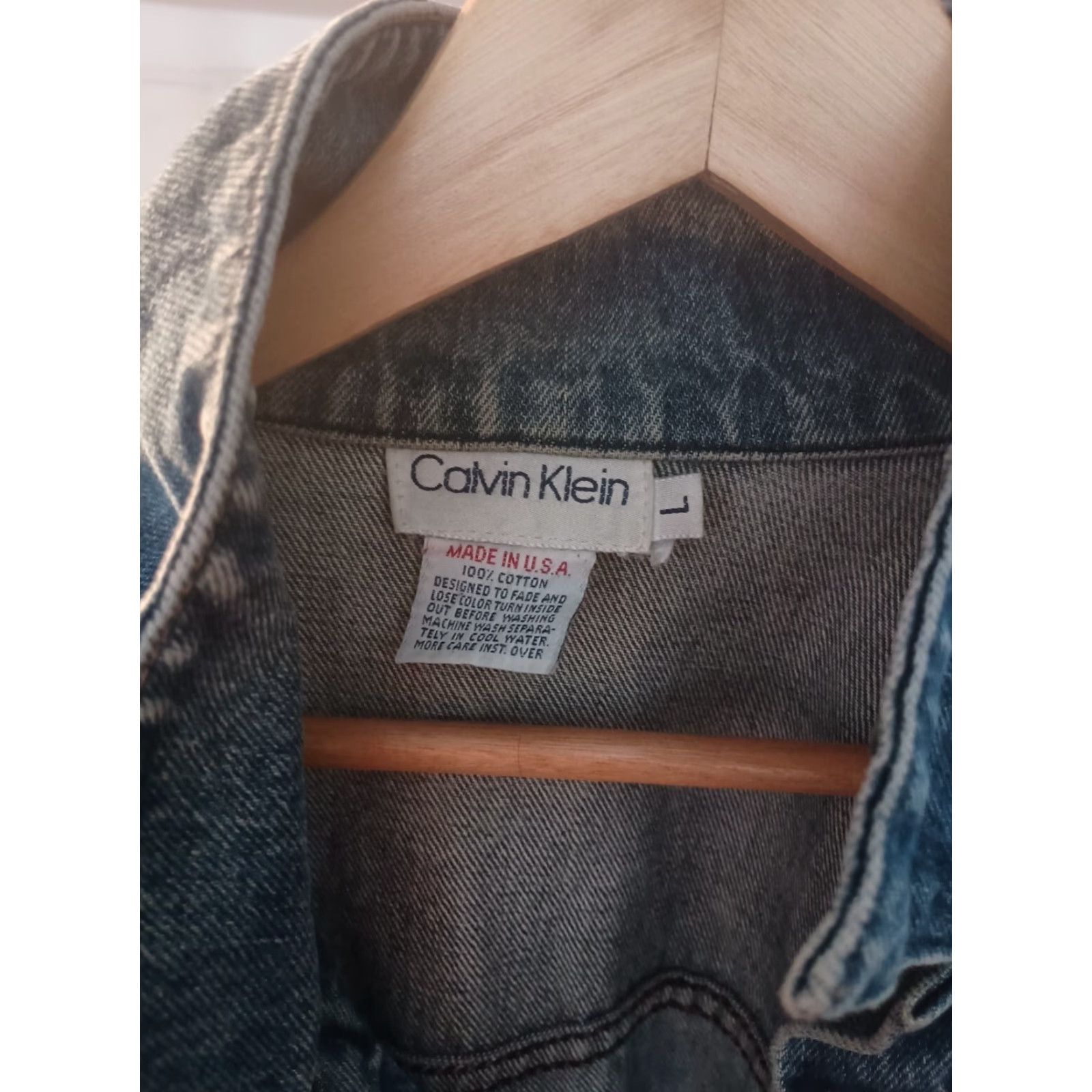 Vintage VINTAGE Calvin Klein Denim Jacket Runs Smaller Size L Made In USA Denim Mens? Size US L / EU 52-54 / 3 - 2 Thumbnail
