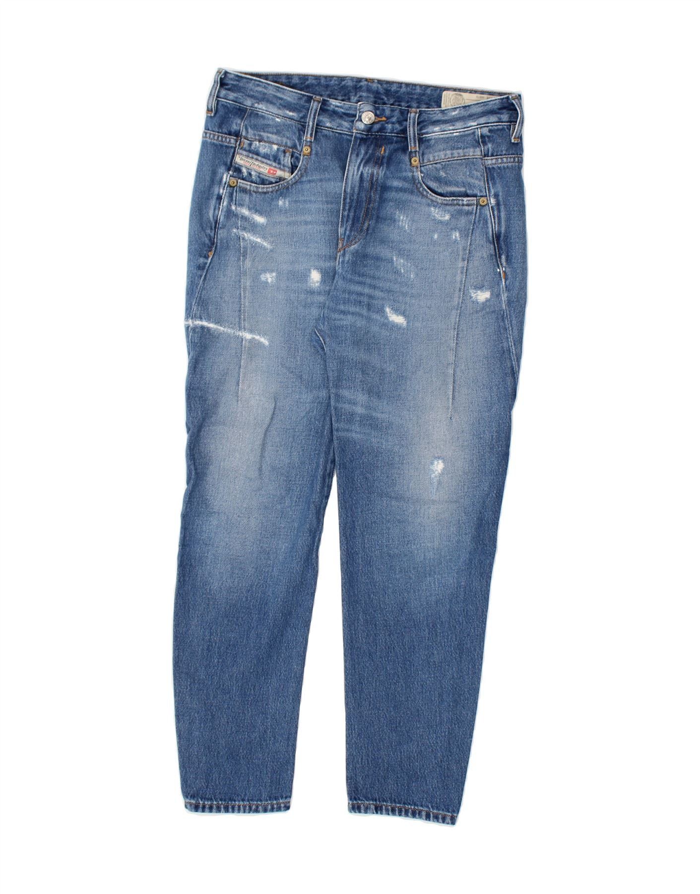Diesel Womens Distressed Slim Jeans W26 L26 Blue Cotton Size 42" / US 20 - 1 Thumbnail