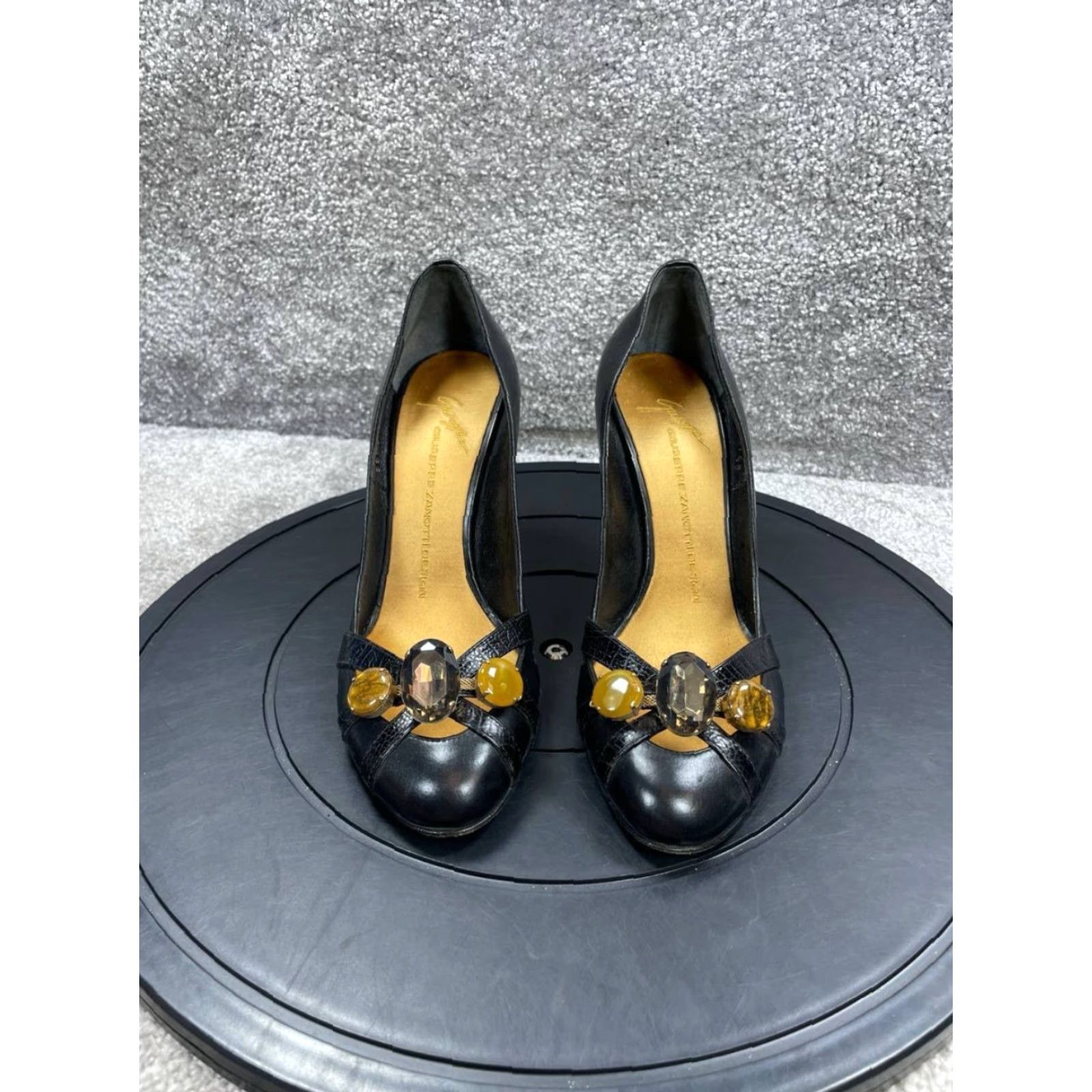 Giuseppe Zanotti VICINI by GIUSEPPE ZANOTTI Heel Womens 38 EU 7.5 US Pump Black Leather Stiletto Size US 7.5 / IT 37.5 - 4 Thumbnail