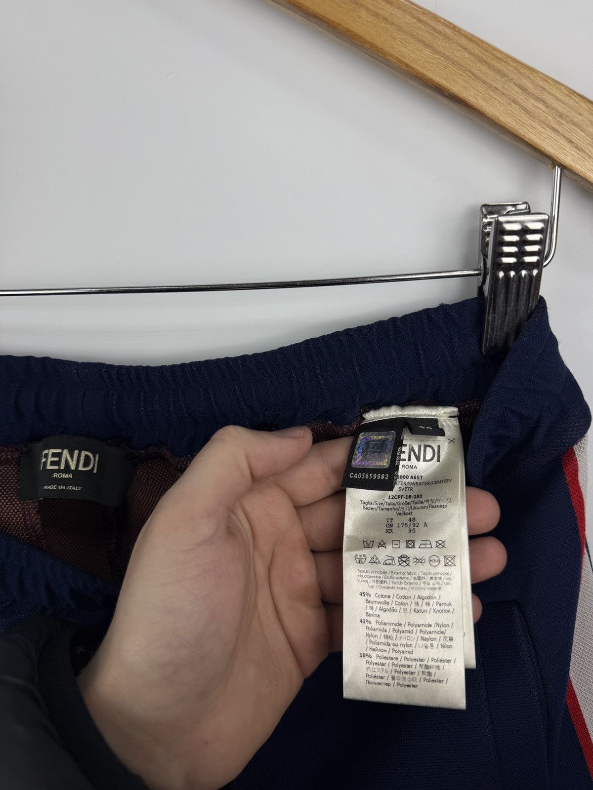 Fendi 🇮🇹 Fendi Fila FF Monogram Stripe Track Pants Made in Italy Size US 32 / EU 48 - 9 Thumbnail