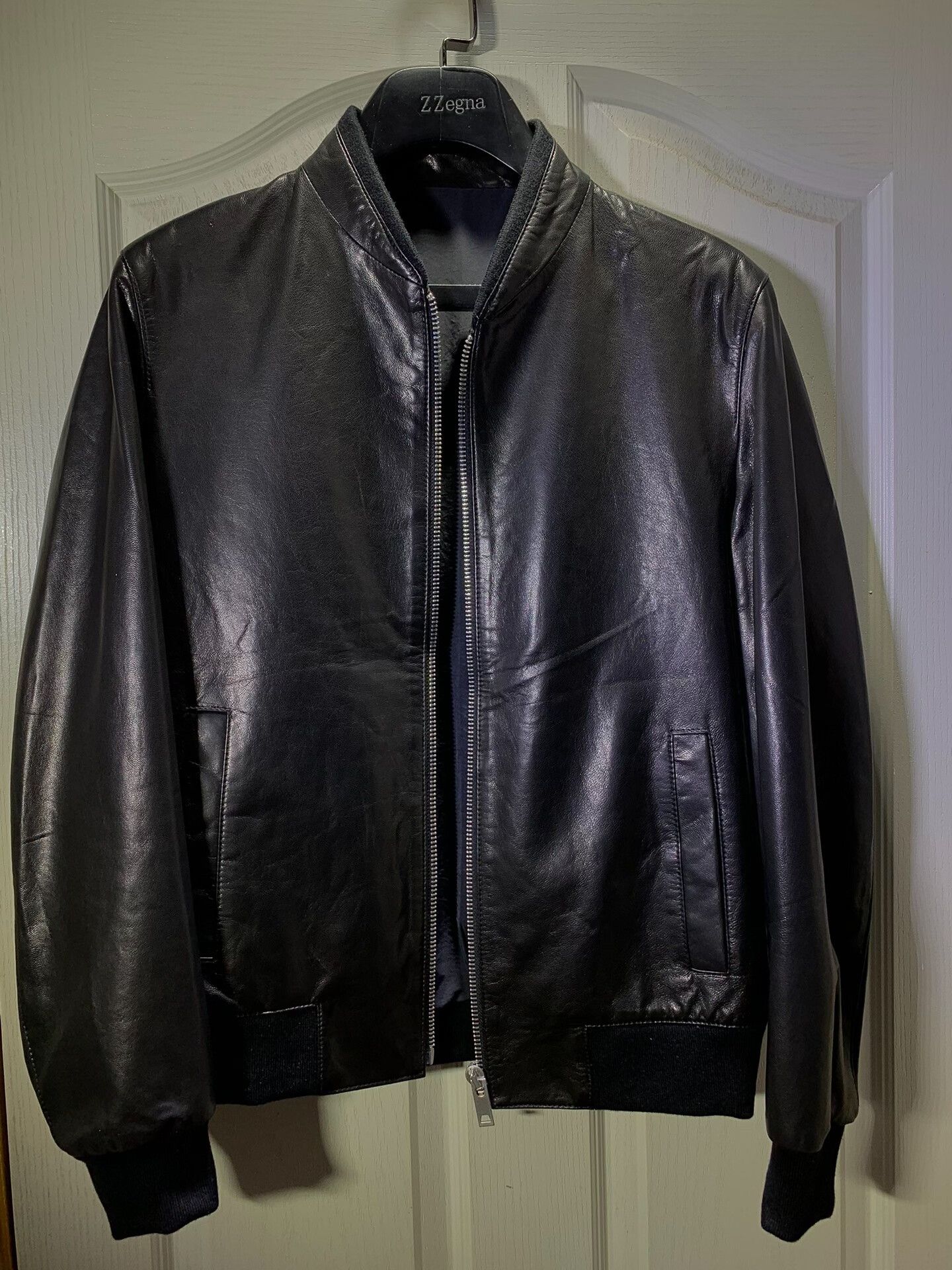 Les Hommes Les Hommes Men's Goatskin Baseball Jacket Size US M / EU 48-50 / 2 - 1 Thumbnail