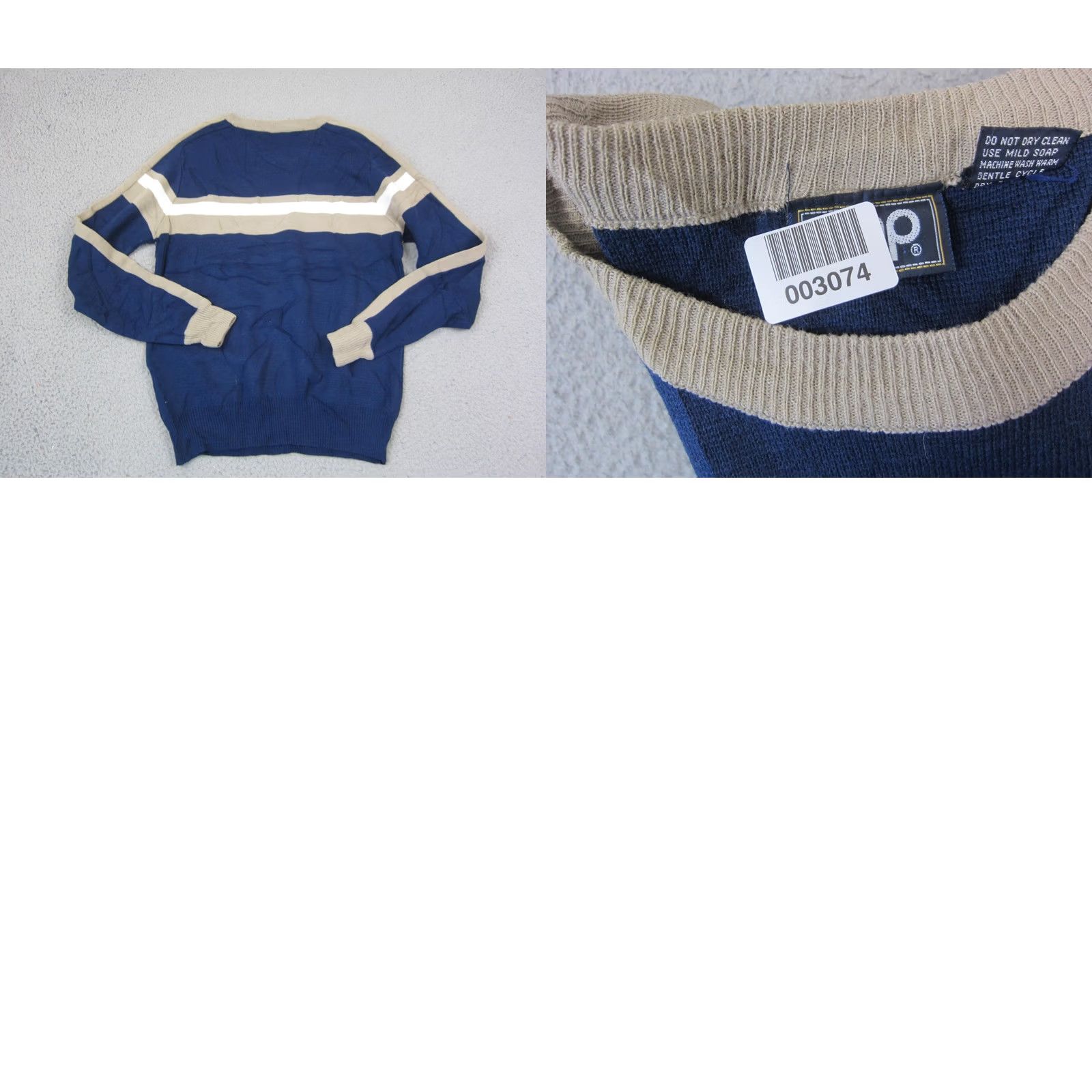 Gap VINTAGE Gap Sweater Mens L Blue True Striped Crewneck Knit Acrylic 70s Size US L / EU 52-54 / 3 - 8 Thumbnail