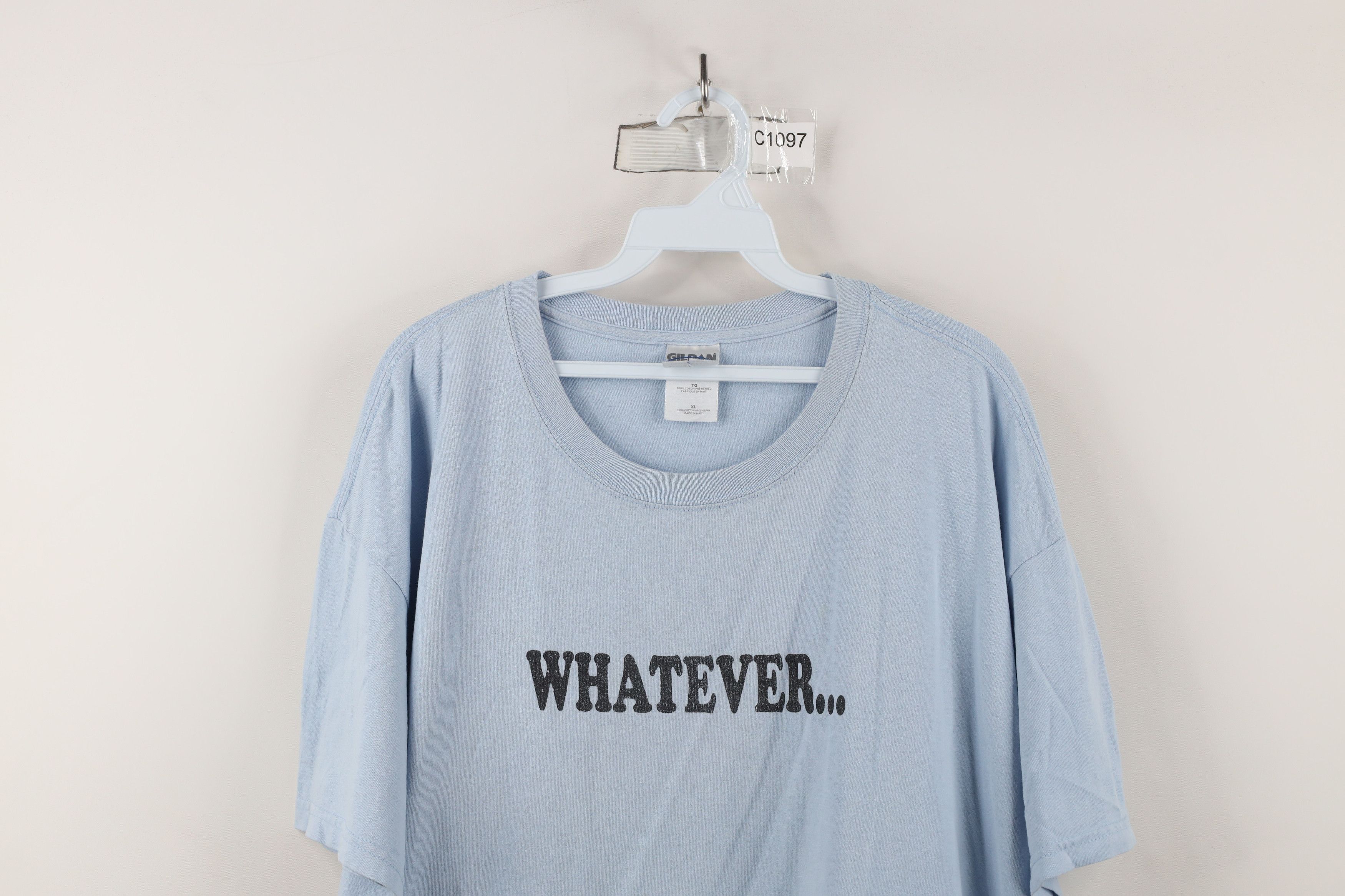 Vintage Vintage 90s Y2K Streetwear Spell Out Whatever T-Shirt Blue Size US XL / EU 56 / 4 - 2 Thumbnail