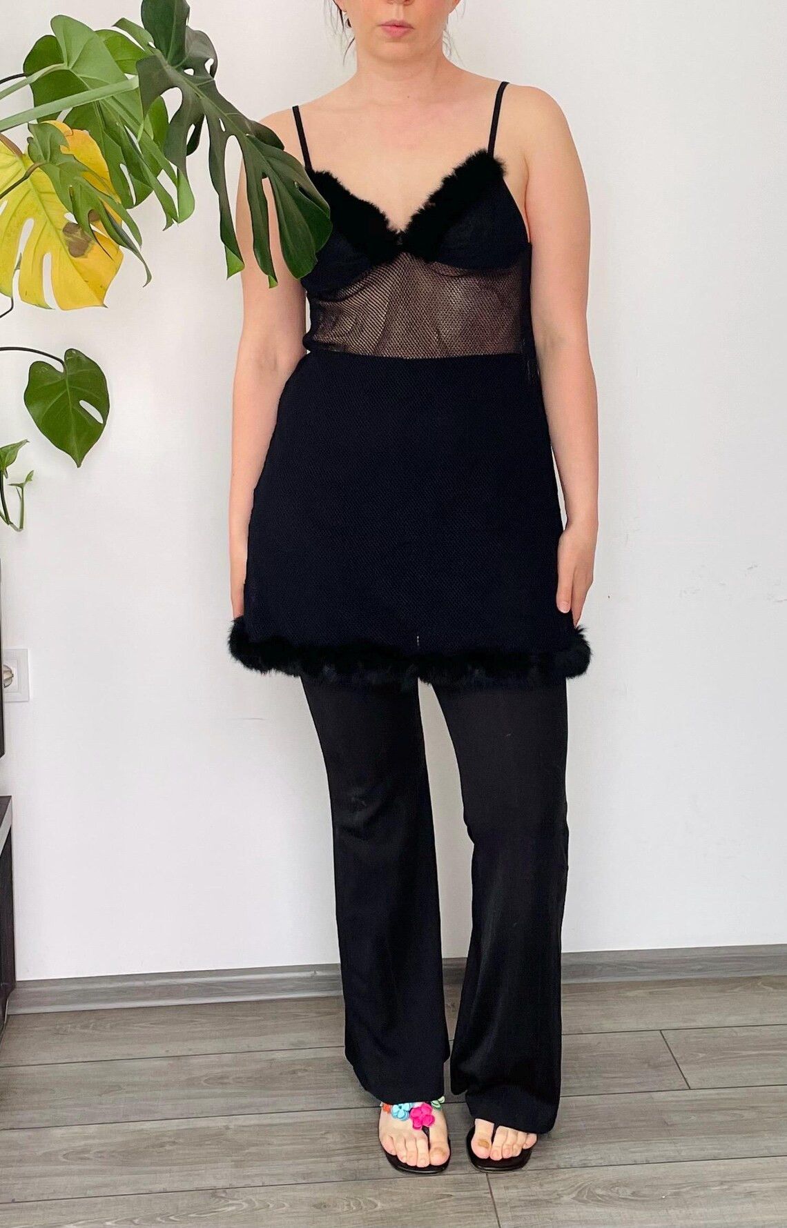Vintage Vintage Intimissimi Black Mesh Nightgown Size M / US 6-8 / IT 42-44 - 3 Thumbnail