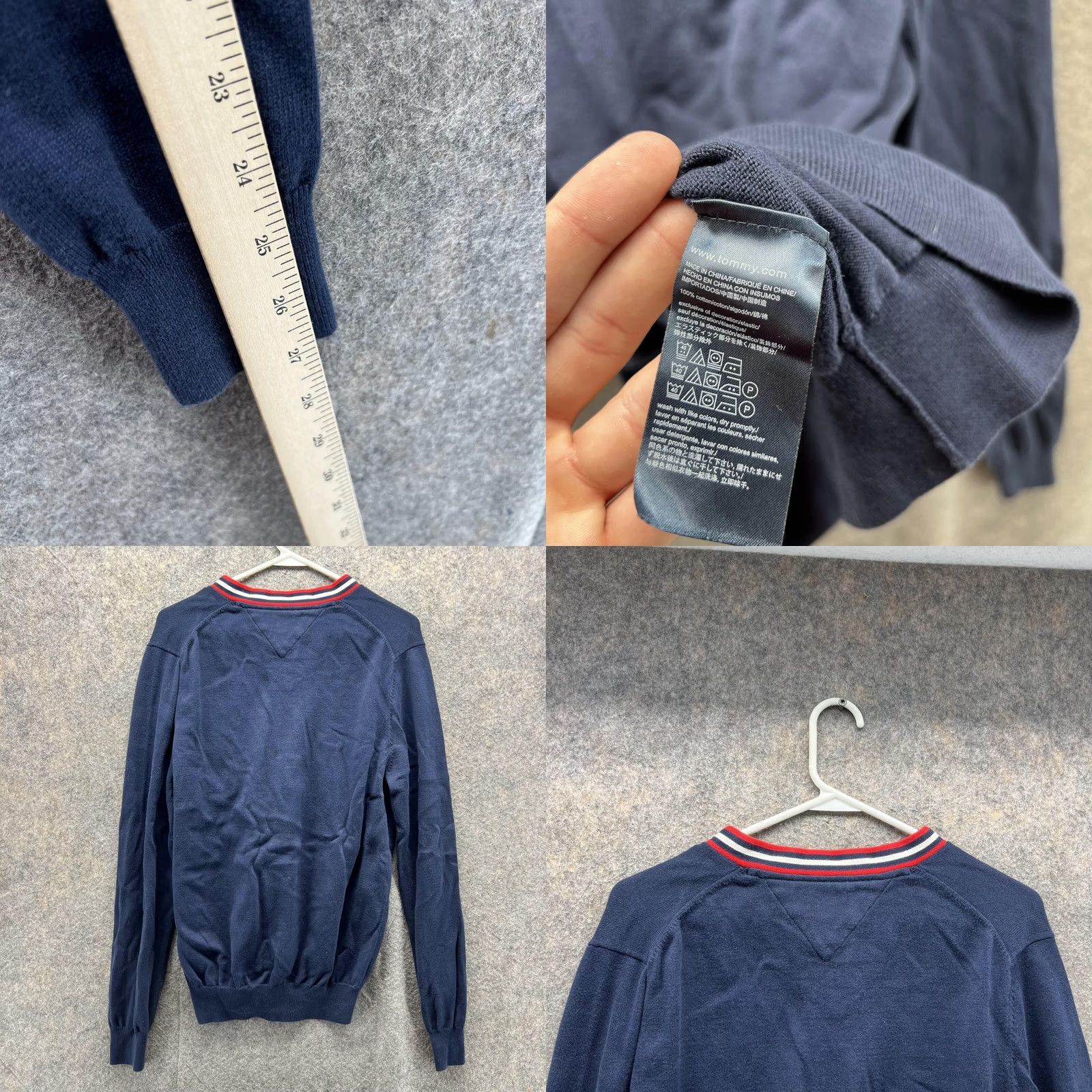 Tommy Hilfiger Tommy Hilfiger Men Medium Blue Navy Premium Cotton Sweatshirt Pullover V Neck Sweatshirt Pullover Tee? Size US M / EU 48-50 / 2 - 8 Thumbnail
