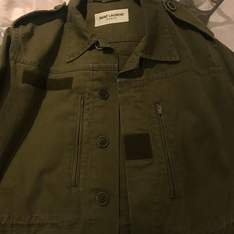 Saint Laurent Paris Shark Graphic Cargo Jacket FR38-2506 Size US M / EU 48-50 / 2 - 2 Thumbnail