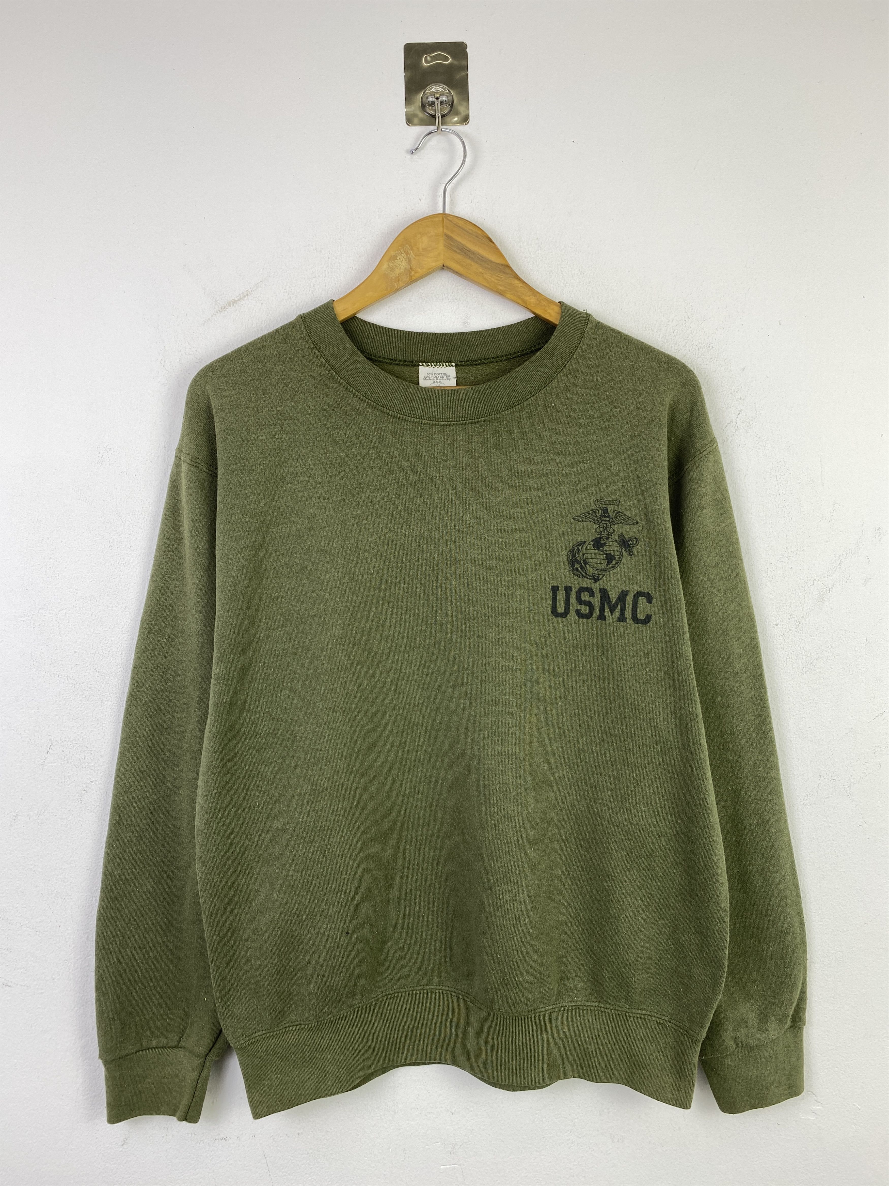 Vintage Vintage 90s USMC Plain Crewneck Sweatshirt SH0396 Size US S / EU 44-46 / 1 - 1 Thumbnail