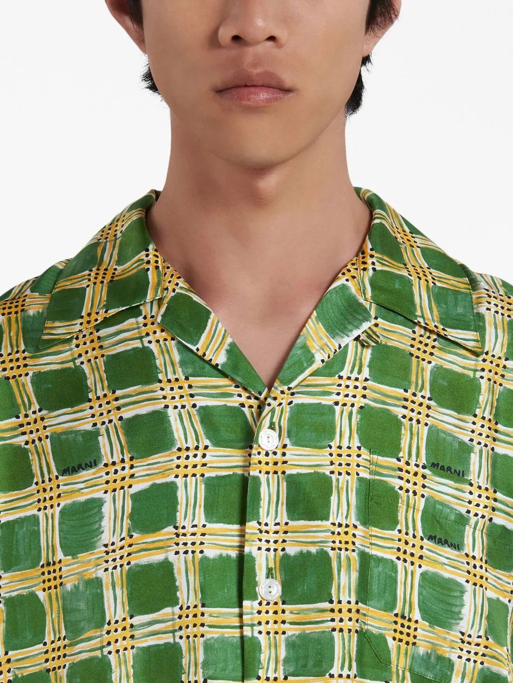 Marni o1w1db10824 Check Fields Silk Shirt in Multicolor Size US M / EU 48-50 / 2 - 4 Thumbnail