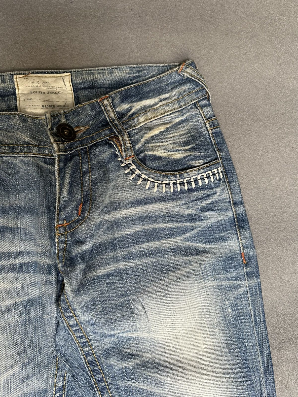 Japanese Brand FLARE Lolita Claw Marks Distressed Denim Size US 29 - 11 Thumbnail