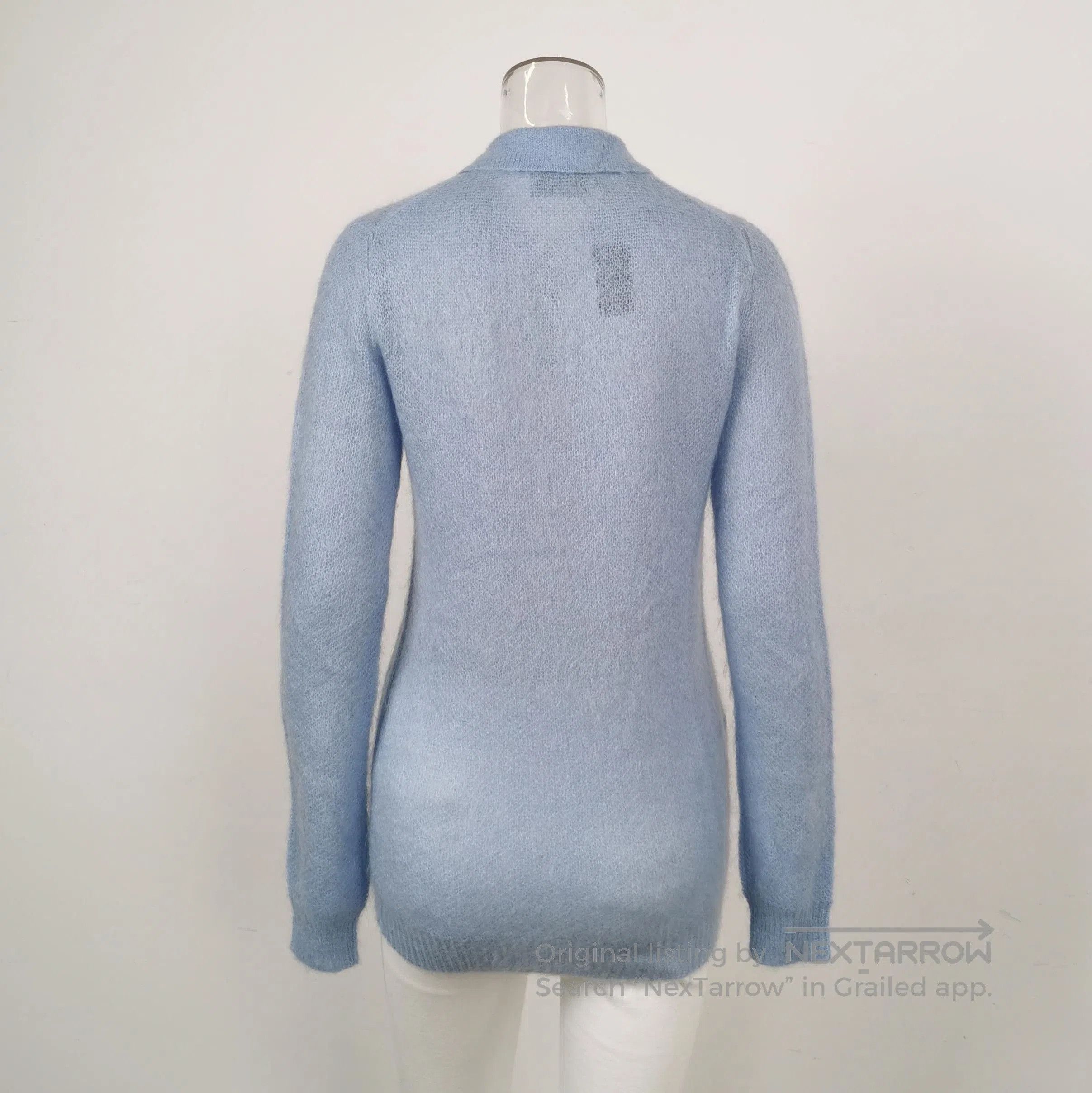 Prada Prada Soft Blue Wool Blend Polo Sweater . Size M / US 6-8 / IT 42-44 - 2 Thumbnail