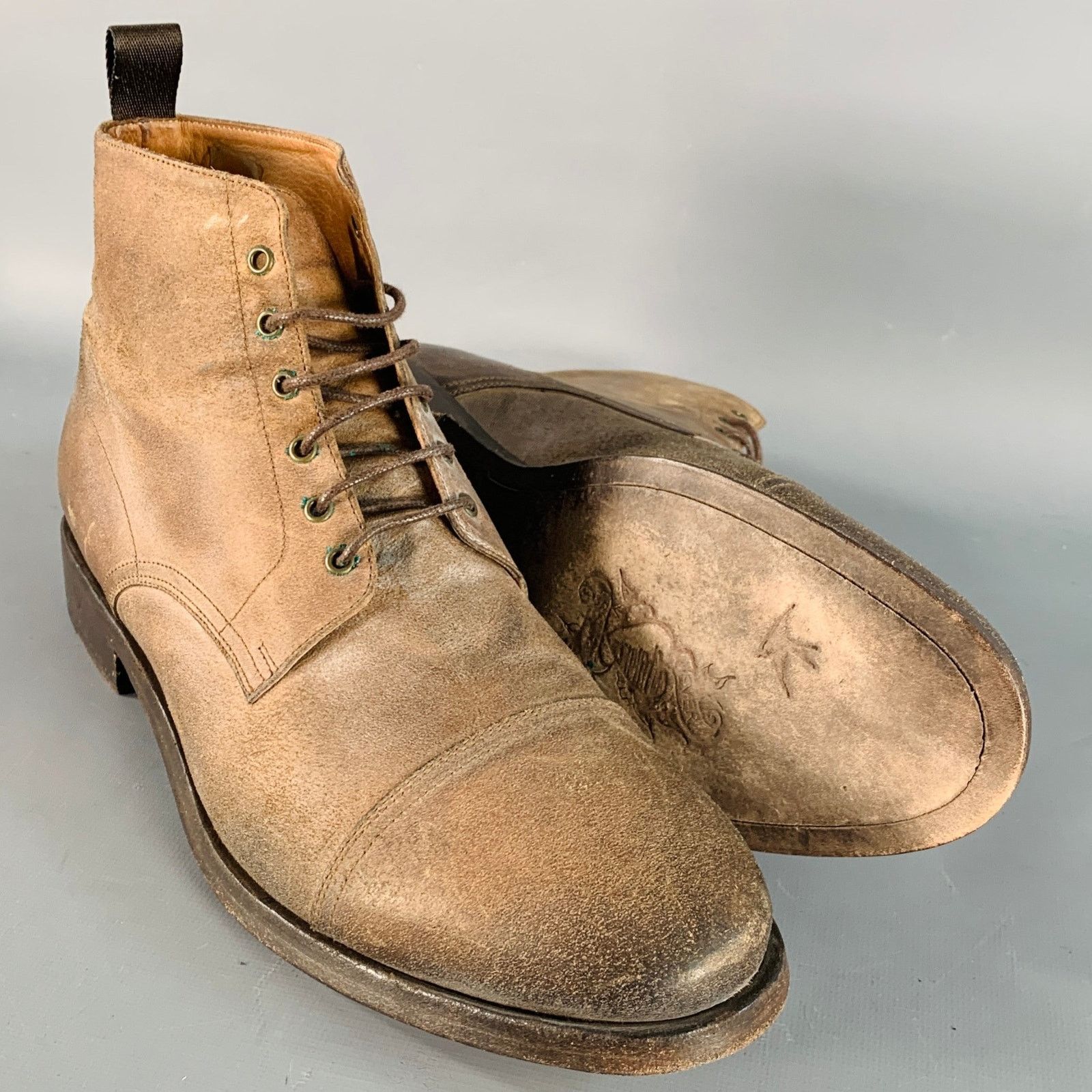 Paul Smith Size 9 Brown Antique Leather Cap Toe Lace-Up Boots Size US 9 / EU 42 - 5 Thumbnail