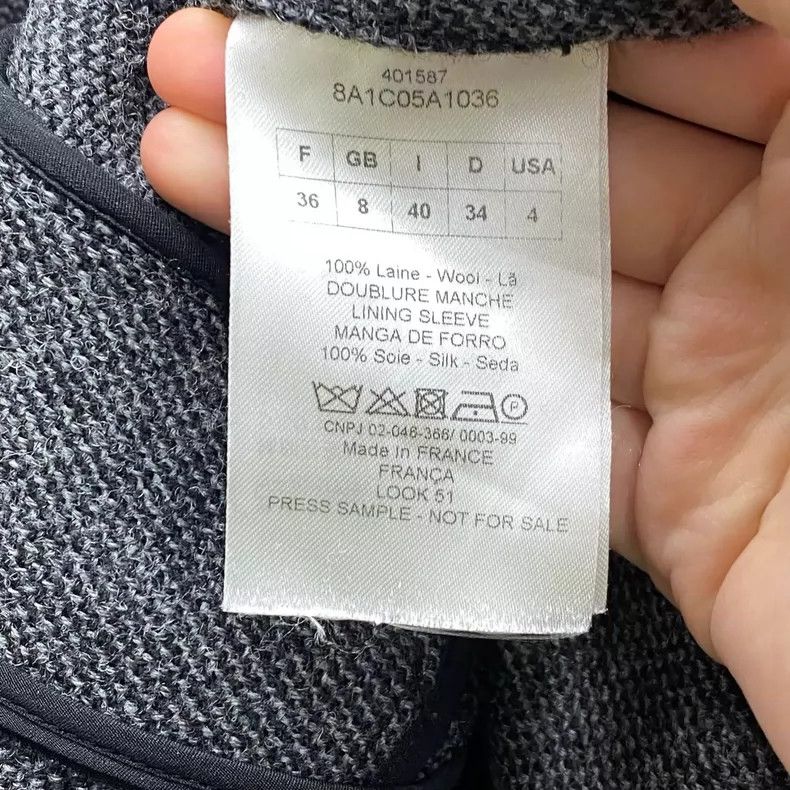 Dior Dior Gray plaid slogan logo double-breasted wool coat 2504- Size XS / US 0-2 / IT 36-38 - 5 Thumbnail