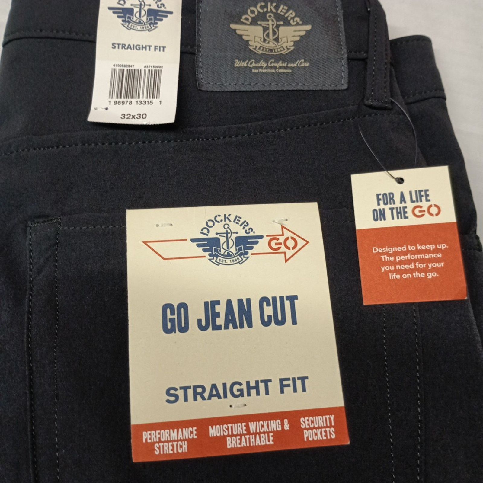 Dockers Dockers Pants Men's 32x30 Black Go Jean Cut Straight Fit Size US 32 / EU 48 - 2 Thumbnail