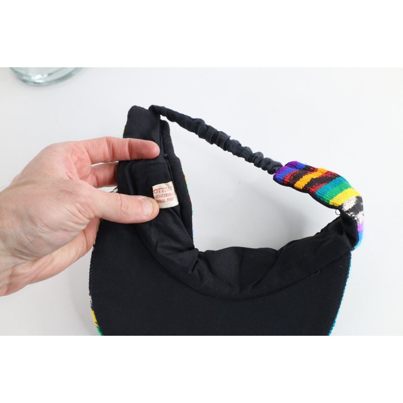 Vintage Vintage 90s Coogi Style Rainbow Striped Knit Stretch Visor Size ONE SIZE - 6 Thumbnail