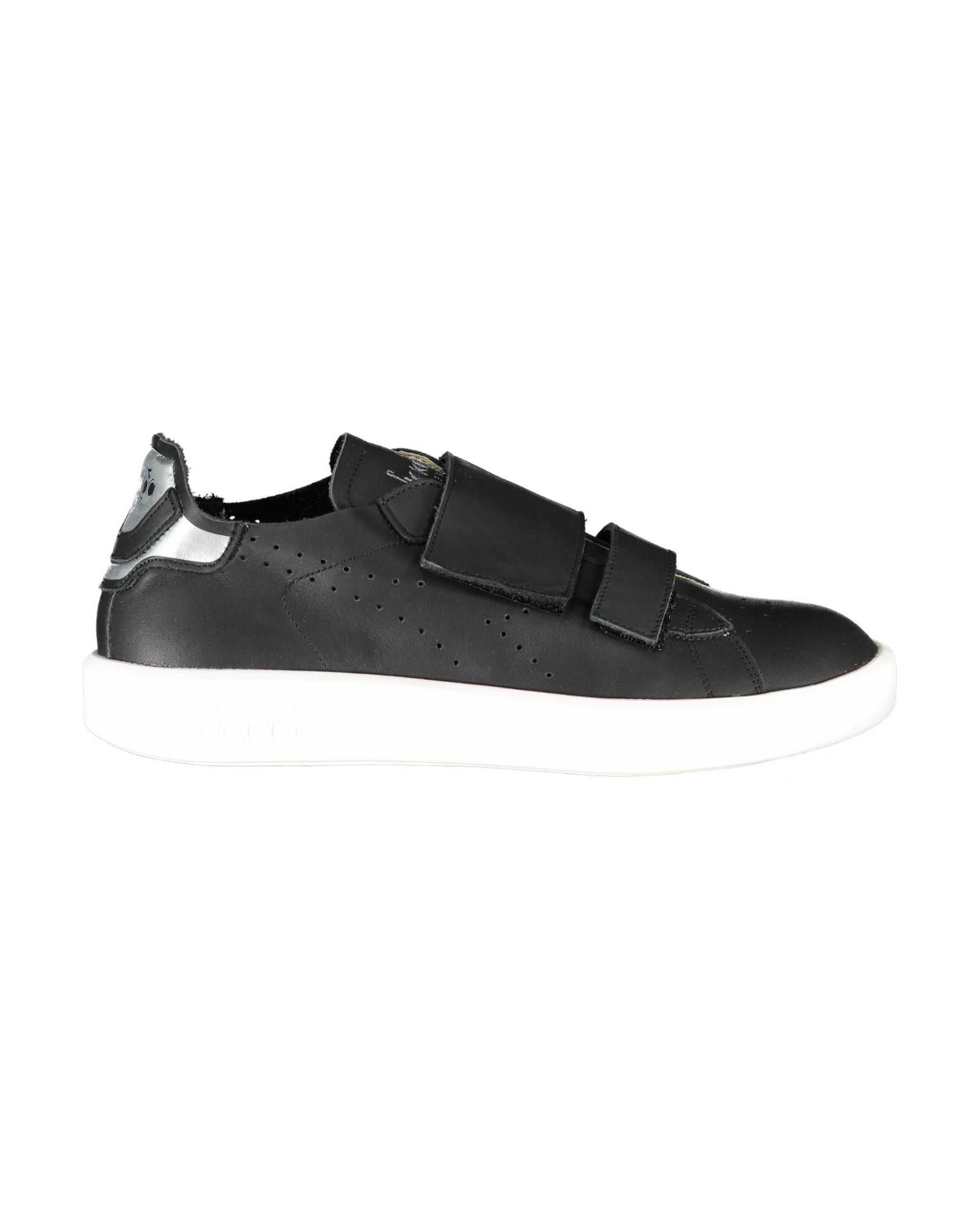 image of Diadora Contrasting Strap Leather Sneaker in Black, Men's (Size 8)