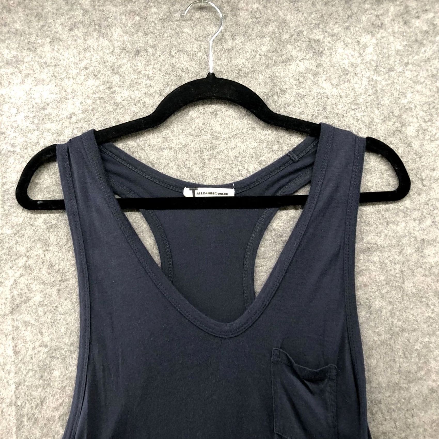 Alexander Wang Alexander Wang Tank Top Womens Large L Blue V-Neck Pocket Front Modal Tank Shirt Mens Womens Girls? Size L / US 10 / IT 46 - 2 Thumbnail