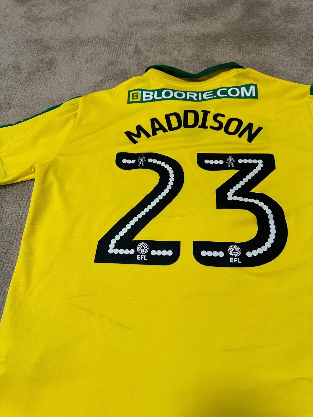 Errea #23 Maddison Norwich City 2017/18 Football Shirt Jersey Size US XL / EU 56 / 4 - 10 Thumbnail
