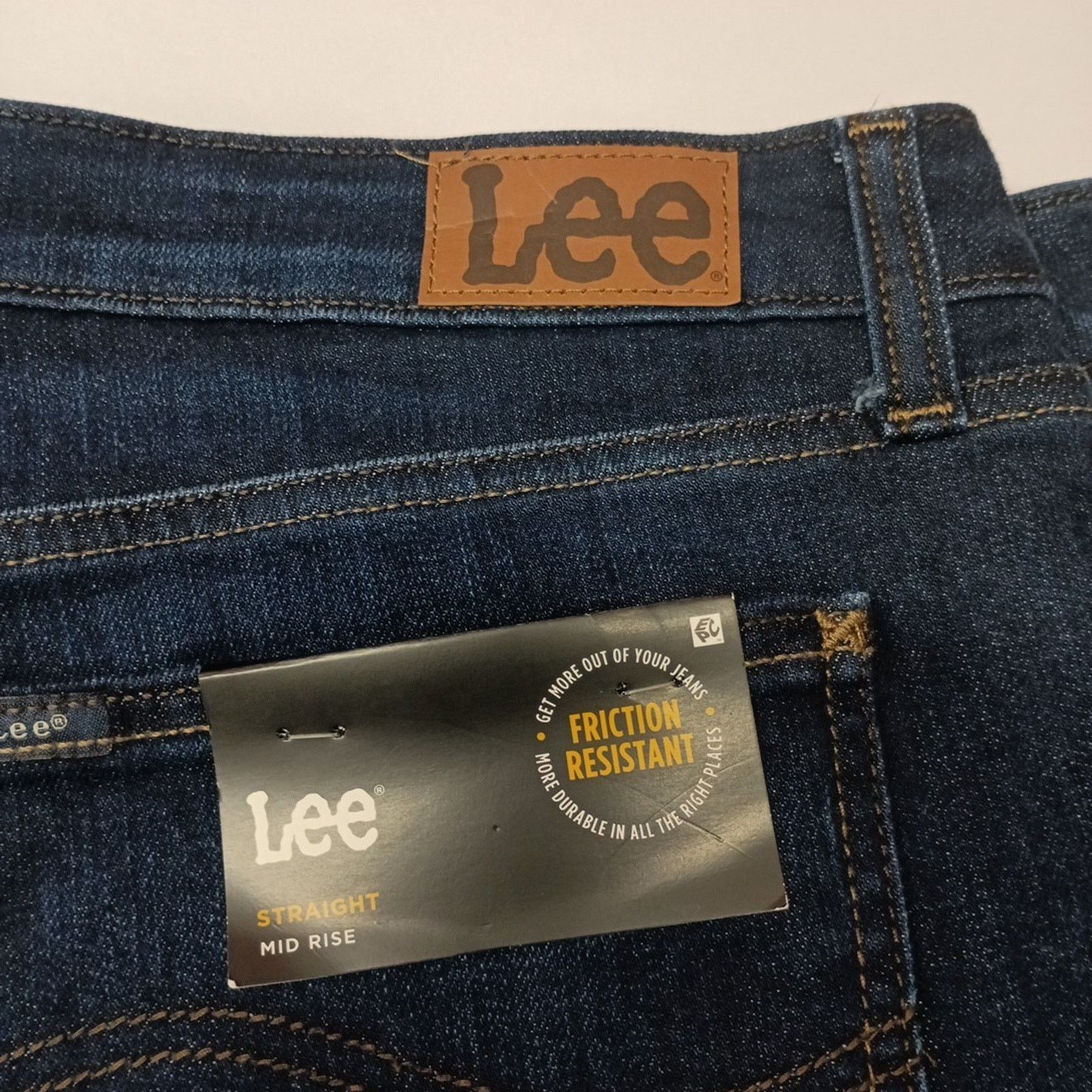Lee Lee Straight Jeans Women's 18 Long Size 38x31 Blue Mid Rise Size 40" / US 18 - 2 Thumbnail