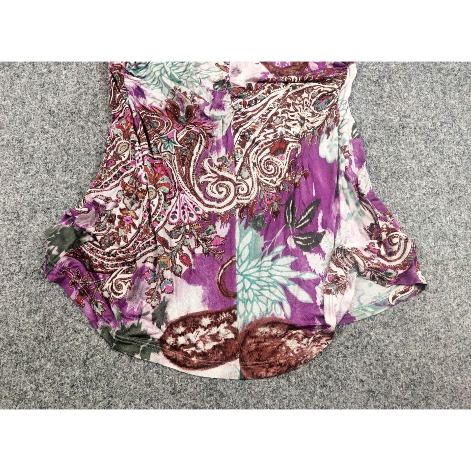 Etro ETRO Blouse Shirt Sleeveless Multicolor Floral Art Design V-Neck Jersey Silk Viscose Women 46 Size L / US 10 / IT 46 - 5 Thumbnail