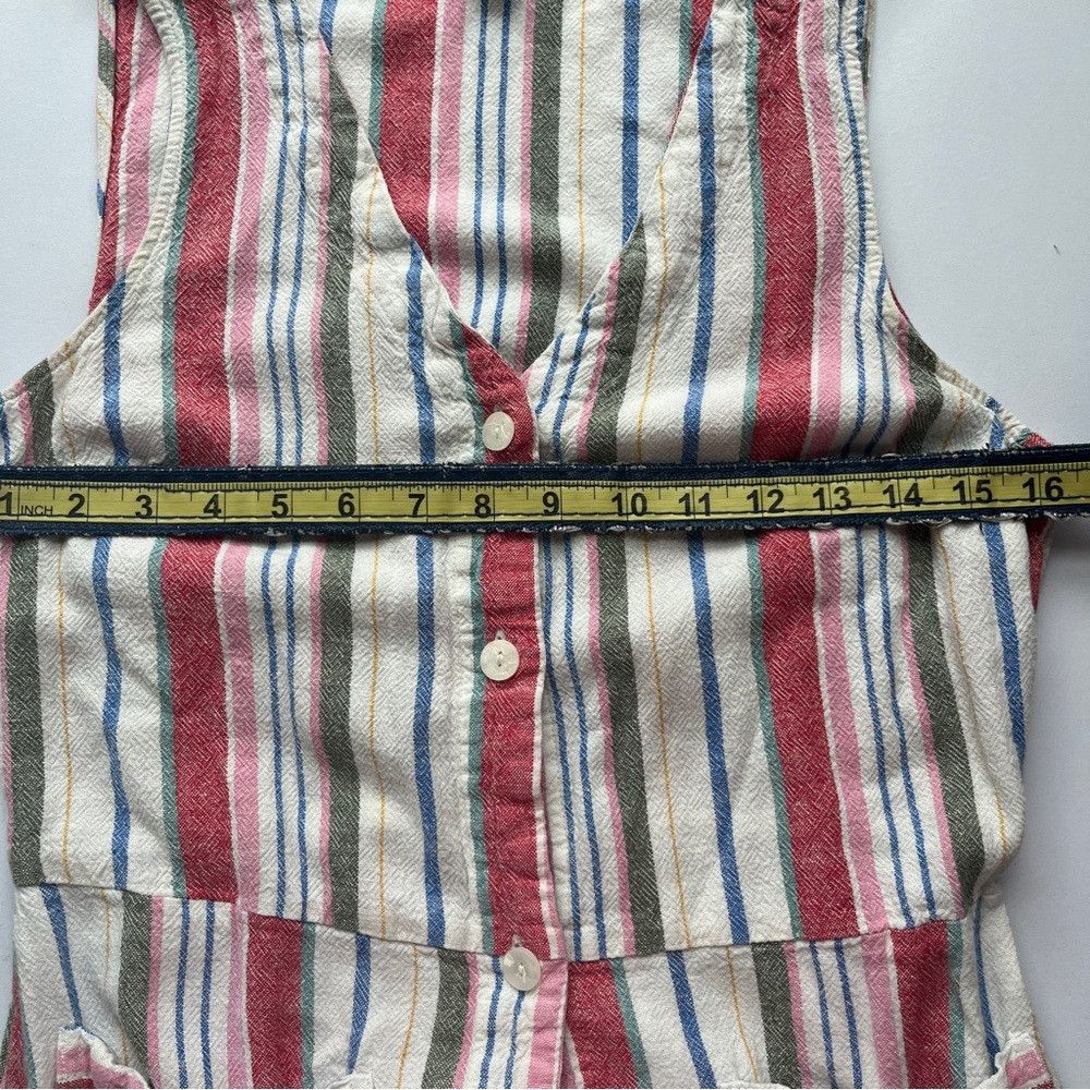 Old Navy Old Navy Linen Blend Button Dress Medium Stripe Sleeveless Size M / US 6-8 / IT 42-44 - 6 Thumbnail