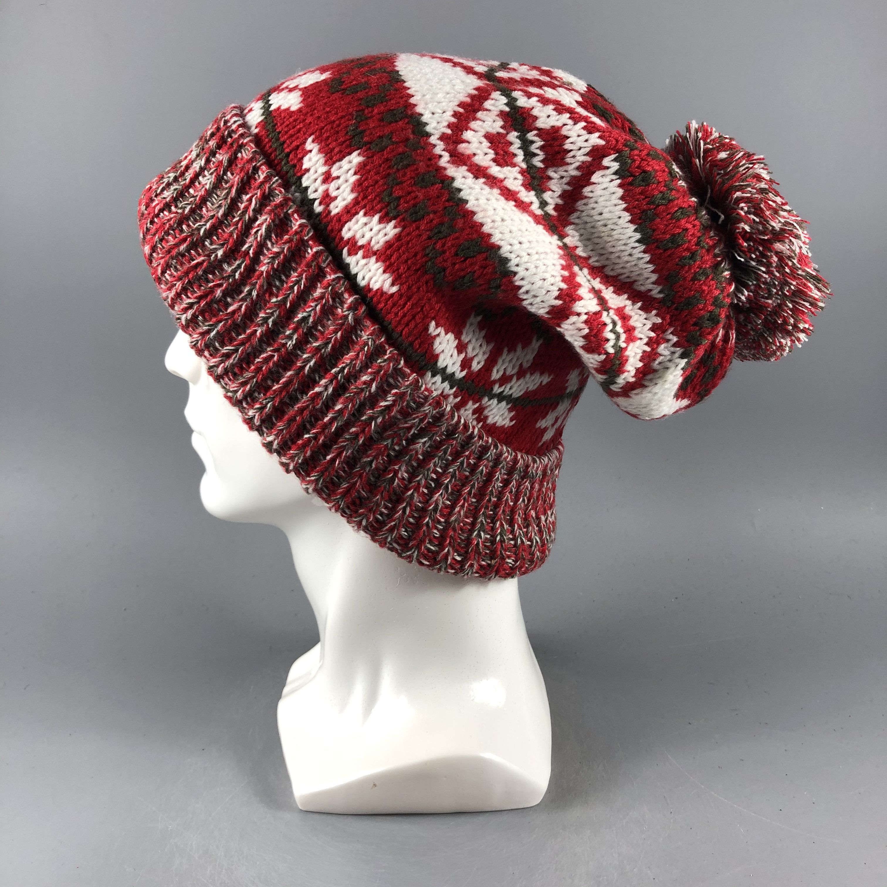 Vintage Digzhat Fair Isle PomPom Beanie Snow Hat Snow Cap -D835 Size ONE SIZE - 1 Thumbnail