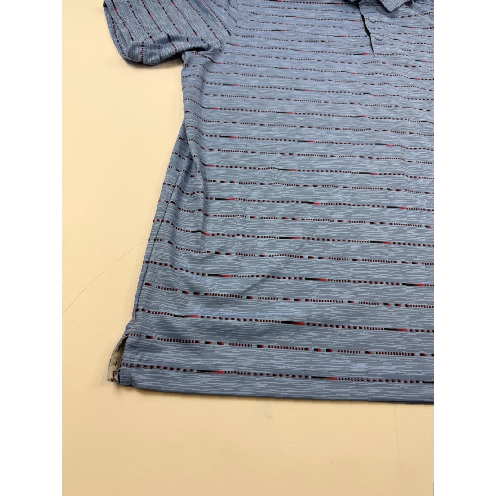 Vintage Walter Hagen Polo Shirt Mens XL Blue Striped Geometric Golf Performance Stretch Shirt Size US XL / EU 56 / 4 - 2 Thumbnail