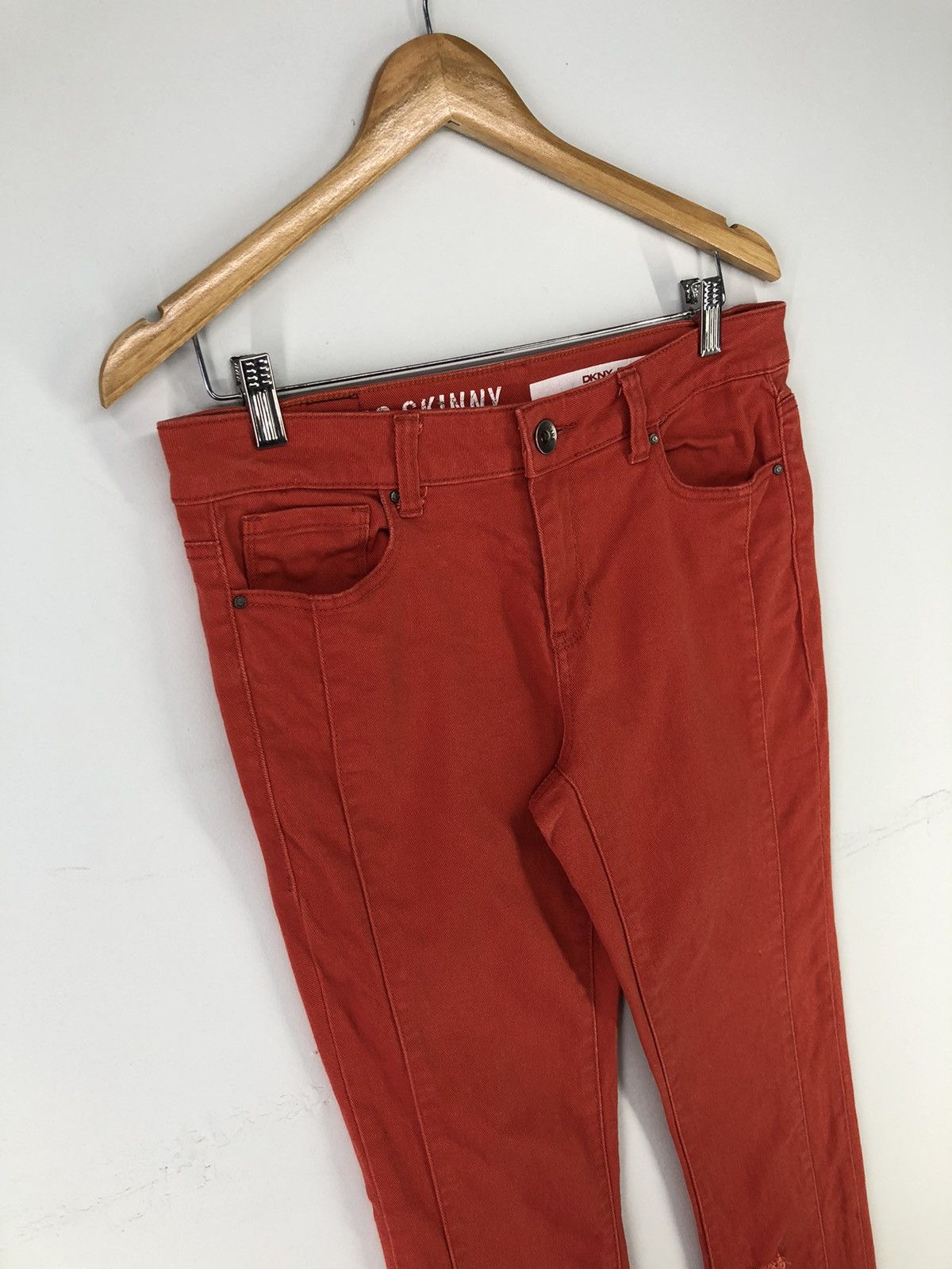 DKNY Dkny Jeans Distressed Soho Skinny Orange Jeans Size US 31 - 3 Thumbnail