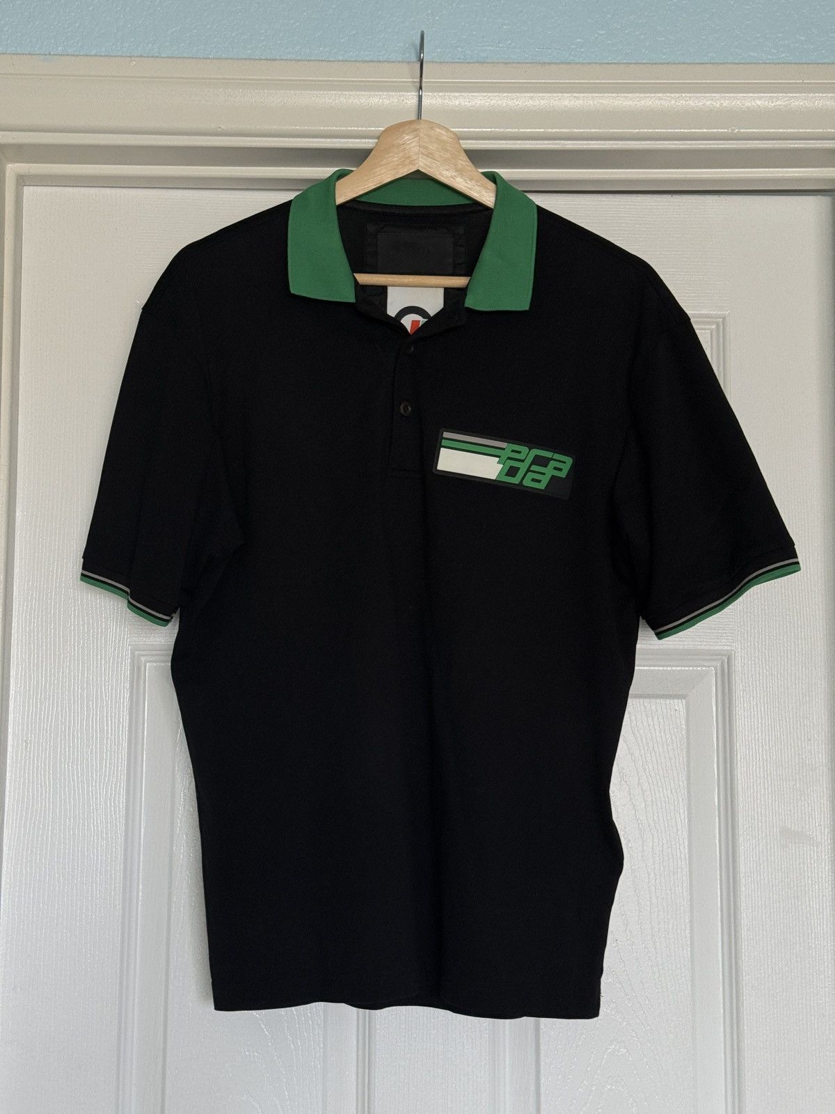 Prada Prada Polo FW18 Colorblock Pattern Polo Rubber Logo Size US M / EU 48-50 / 2 - 1 Thumbnail