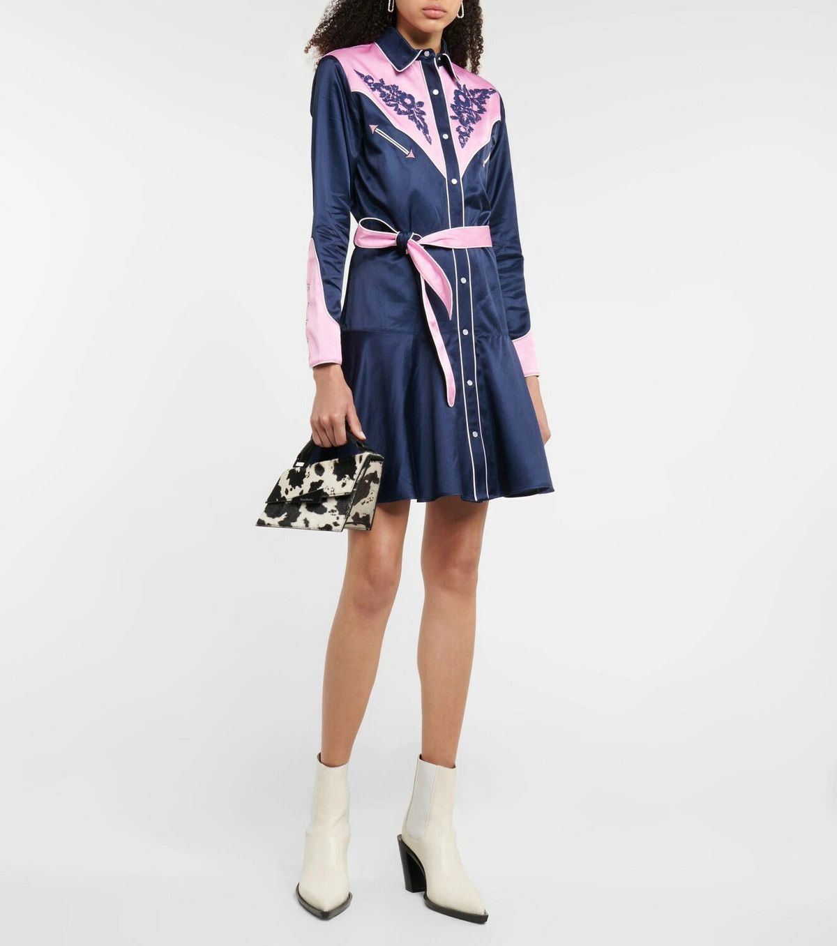 Kenzo o1y1025 Mini Dress in Midnight Blue/Pink Size XS / US 0-2 / IT 36-38 - 2 Thumbnail