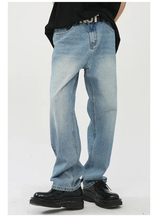 Japanese Brand VIBE Japanese retro straight casual distressed jeans Size US 32 / EU 48 - 1 Thumbnail